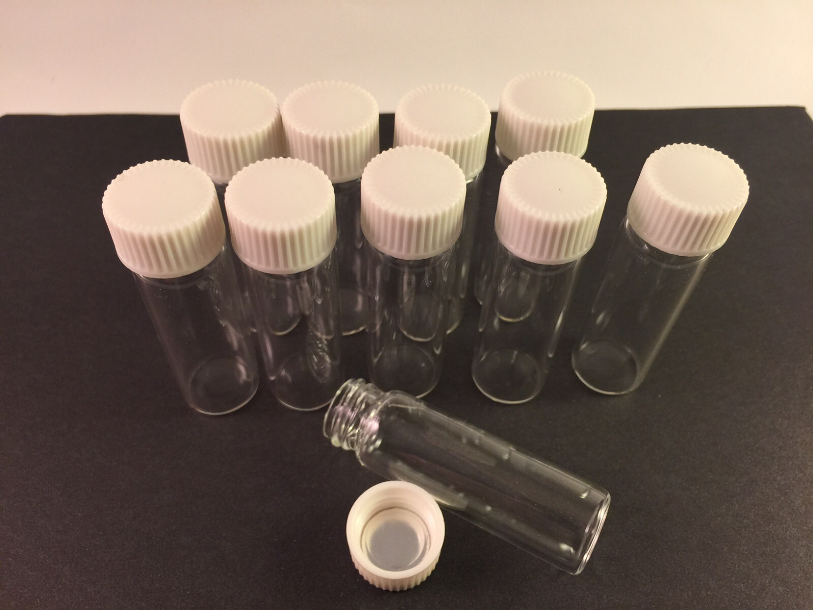 10Pcs 7mL Small Glass Vials Bottles Clear Containers With  Screw Cap