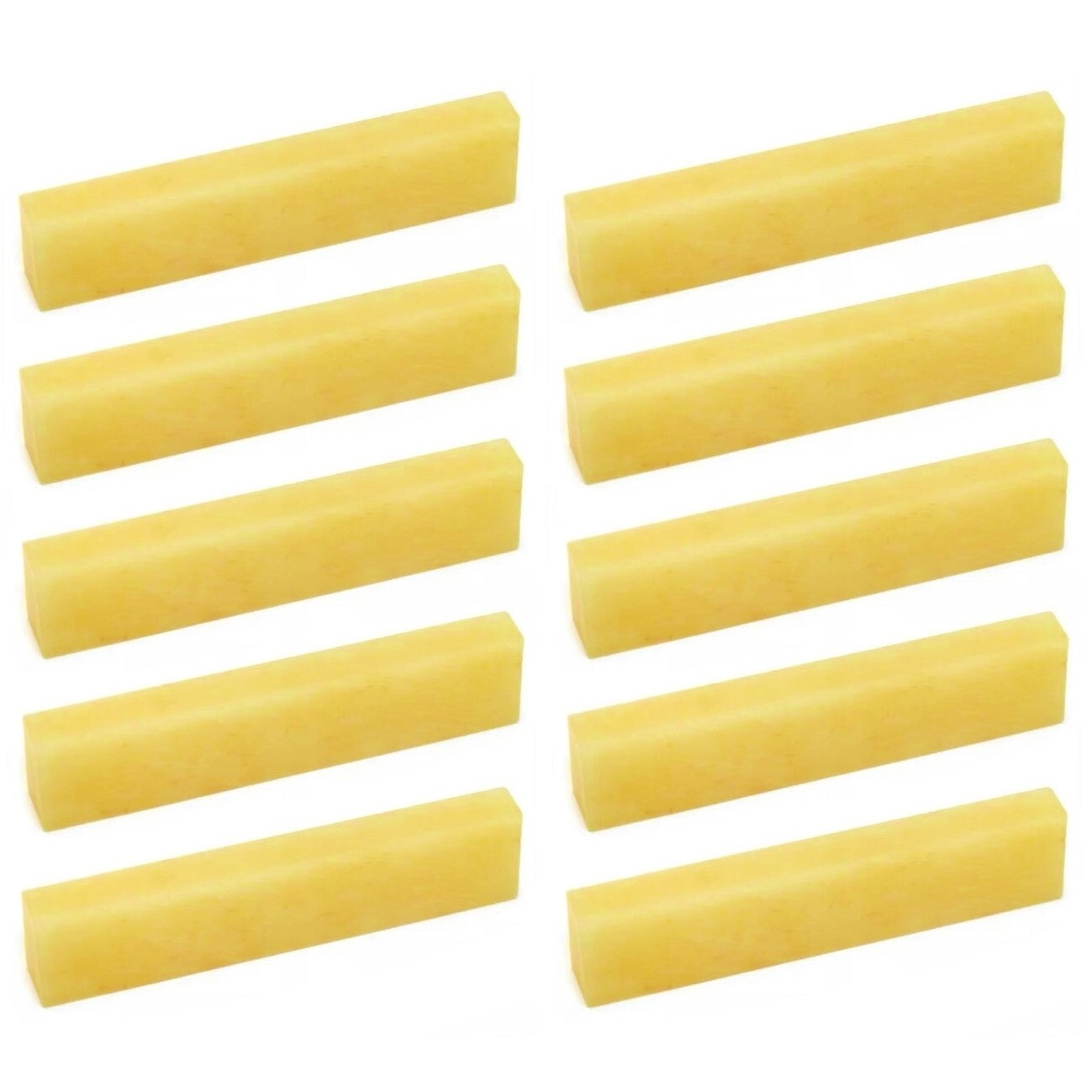 10x Bone Guitar Nut 55x10x6mm Luthier Unbleached
