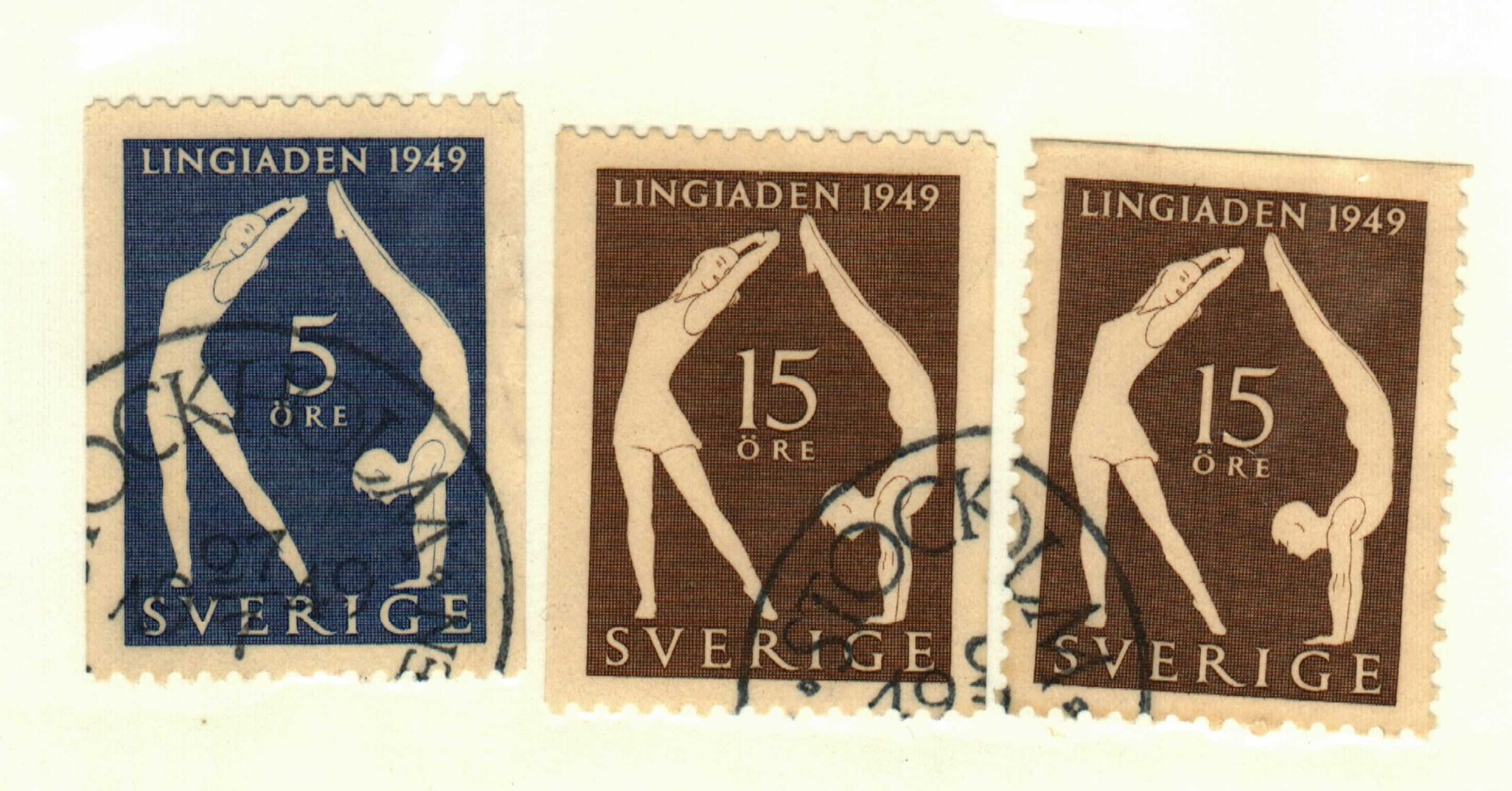 Sweden #408-10 used gymnastics