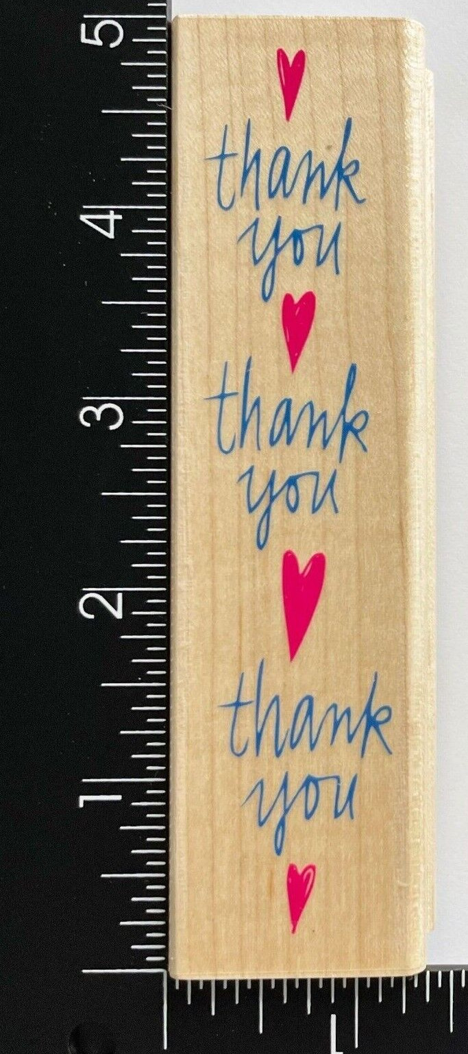 Hero Arts Thank You Hearts H2947 Wood Mounted Rubber Stamp