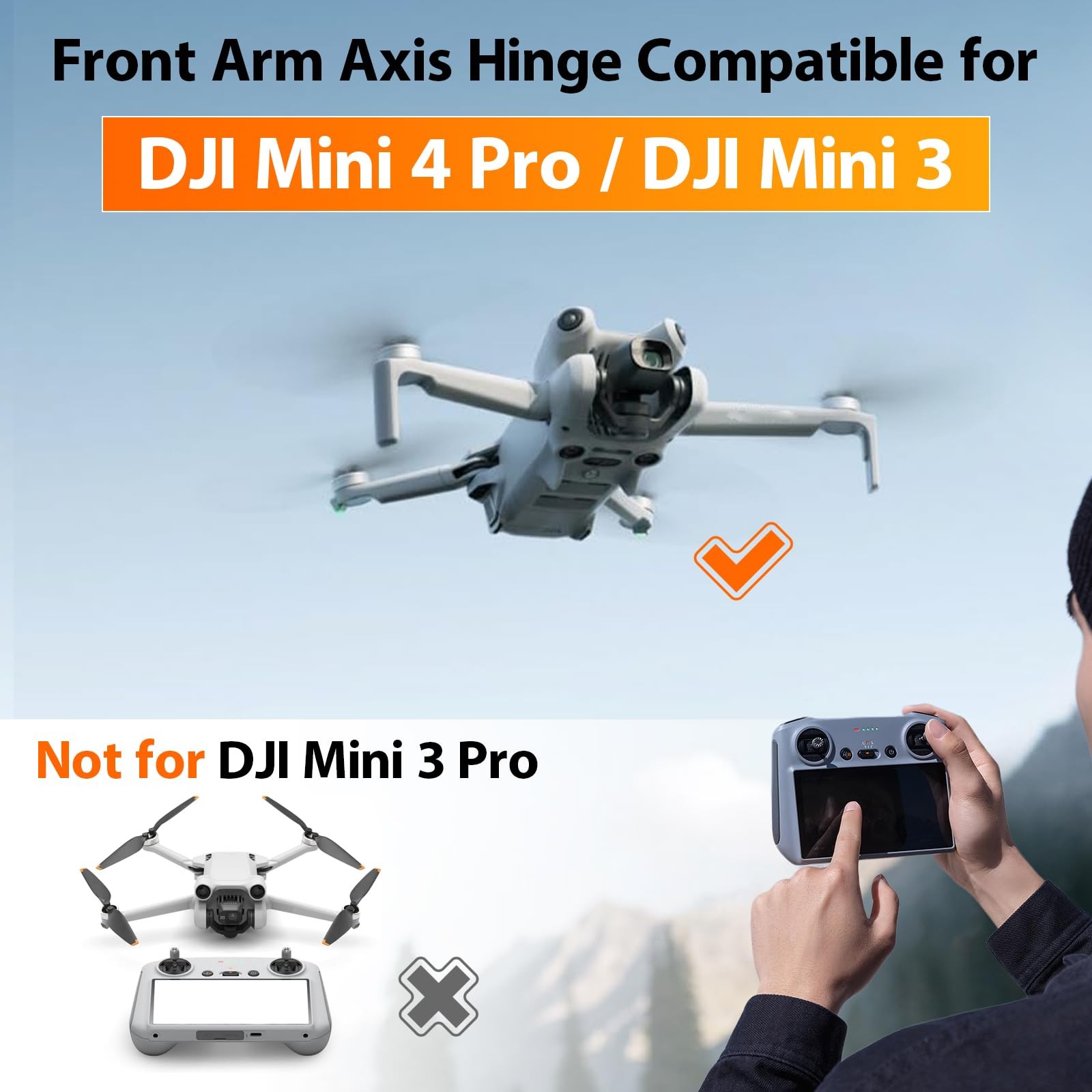 2Pcs Front Arm Axis Replacement for DJI Mini 4 Pro/Mini 3 Shaft...