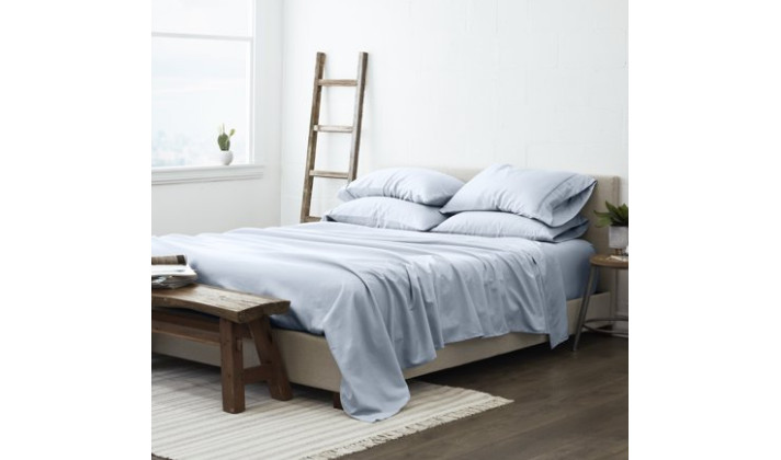Luxury Ultra Soft 6 Piece Solid Light Blue Microfiber Full Sheet Set