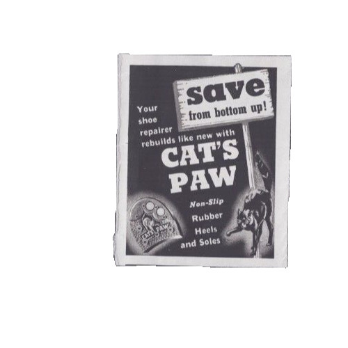 1944 Print Ad Cat's Paw Non-Slip Rubber Heels Soles Shoe Repair Home Front WWII