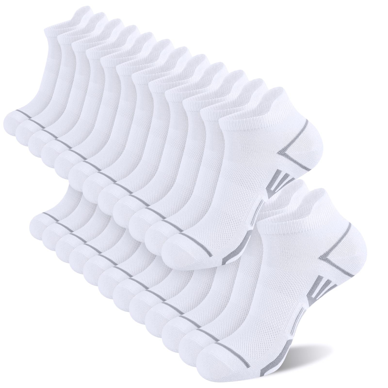 12 Pairs Mens Ankle Socks Athletic Casual Low Cut Short Socks for Men