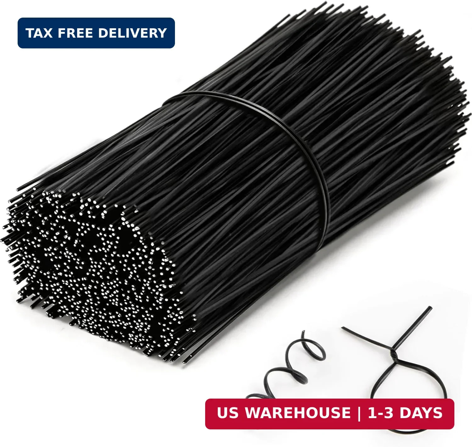 500 PCS Black Twist Ties - 4.9" Reusable Plastic Coated Twist Tie for Plastic Ba