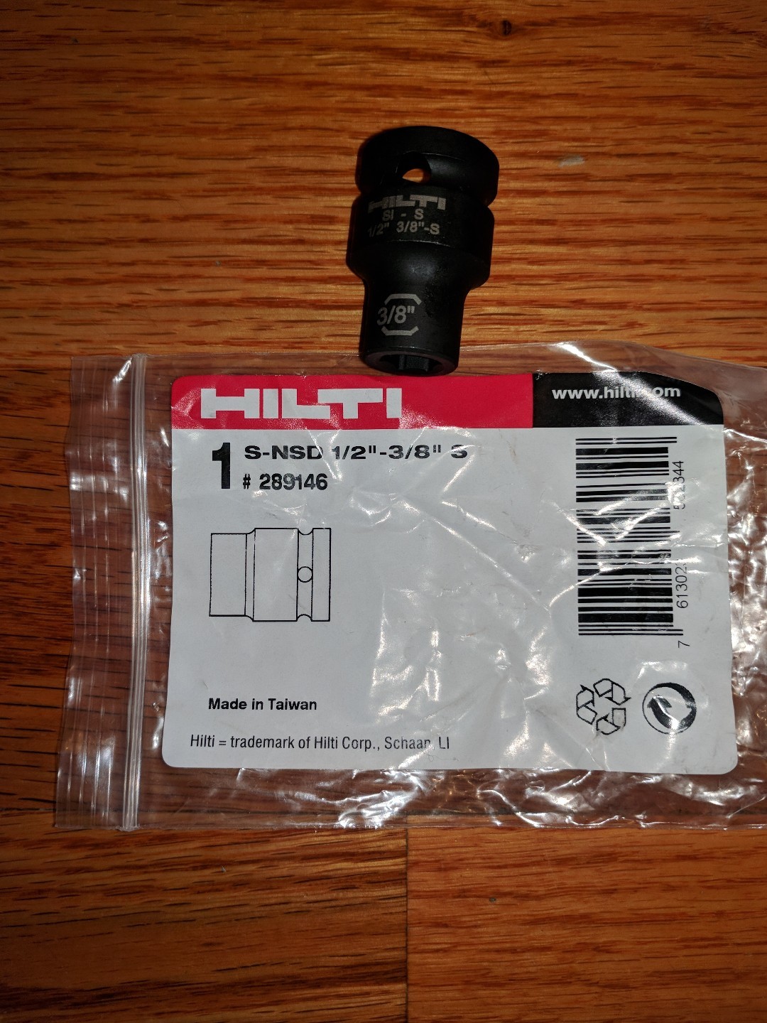 New HIlti 289146 Impact socket 1/2"-3/8" shallow anchor