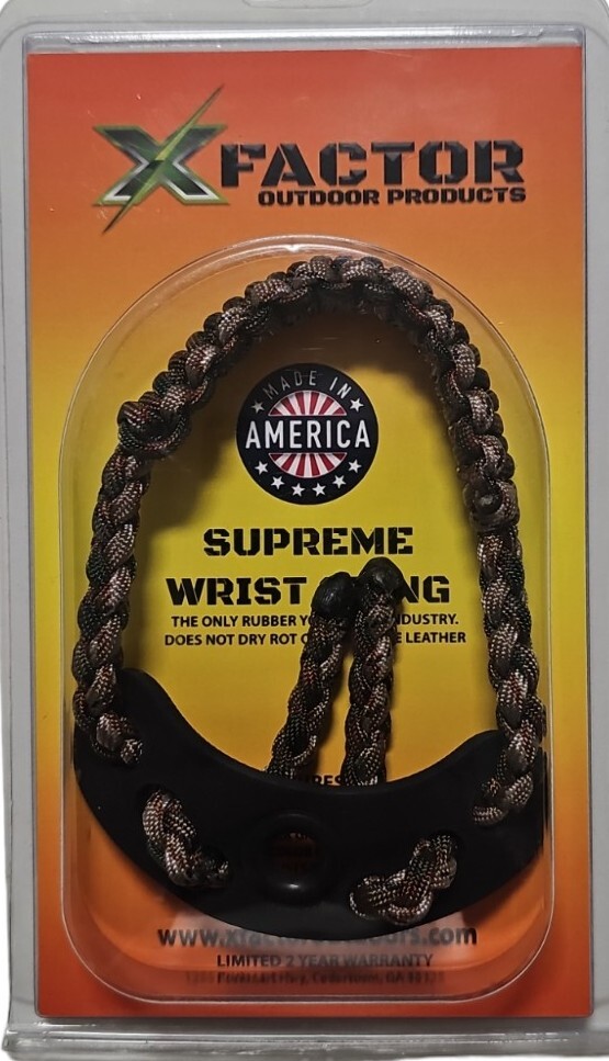 X Factor Supreme Wrist Sling Paracord Rubber Yoke Black Grommet New! Bow Archery