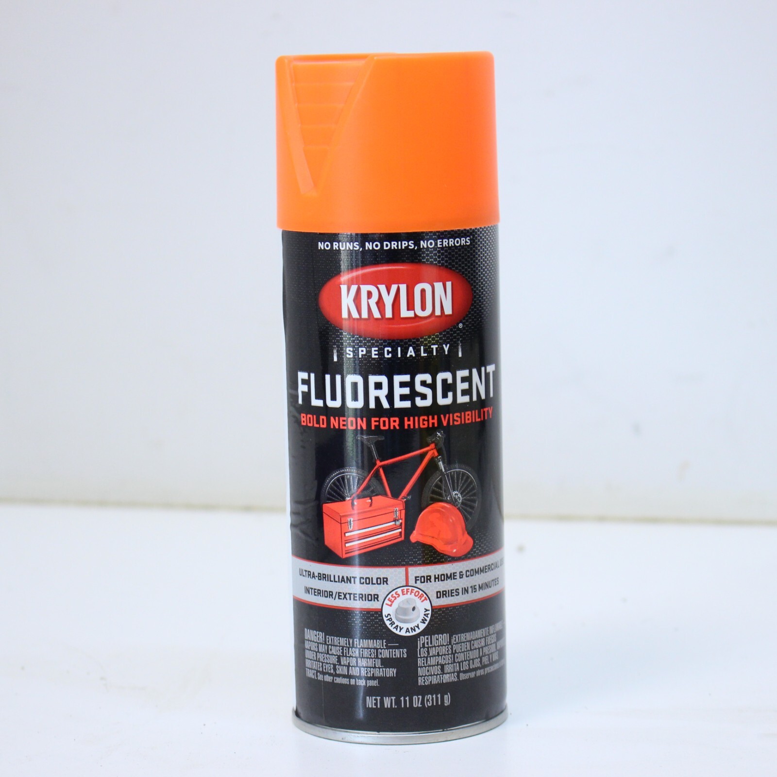 KRYLON 3101 Fluorescent Red Orange High Visibility Paint - 11 oz