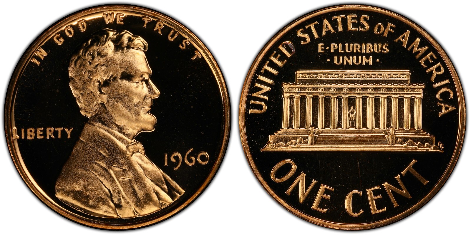 1960 Proof Lincoln Memorial Penny Red BU Cent Brilliant Uncirculated Coin