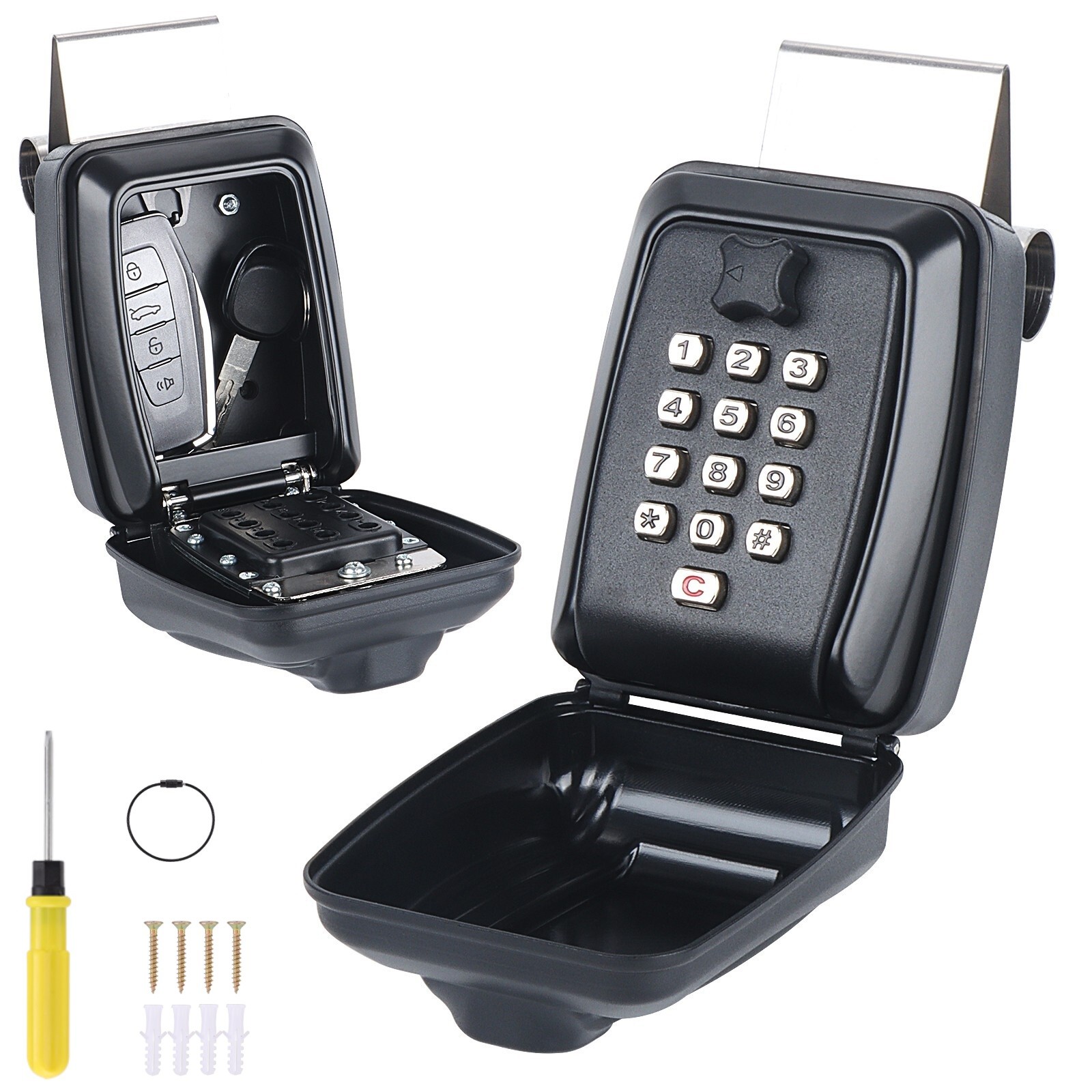 Car Lock Box Punch Button Window Mount Key Safe Box Storage Portable for Turbo