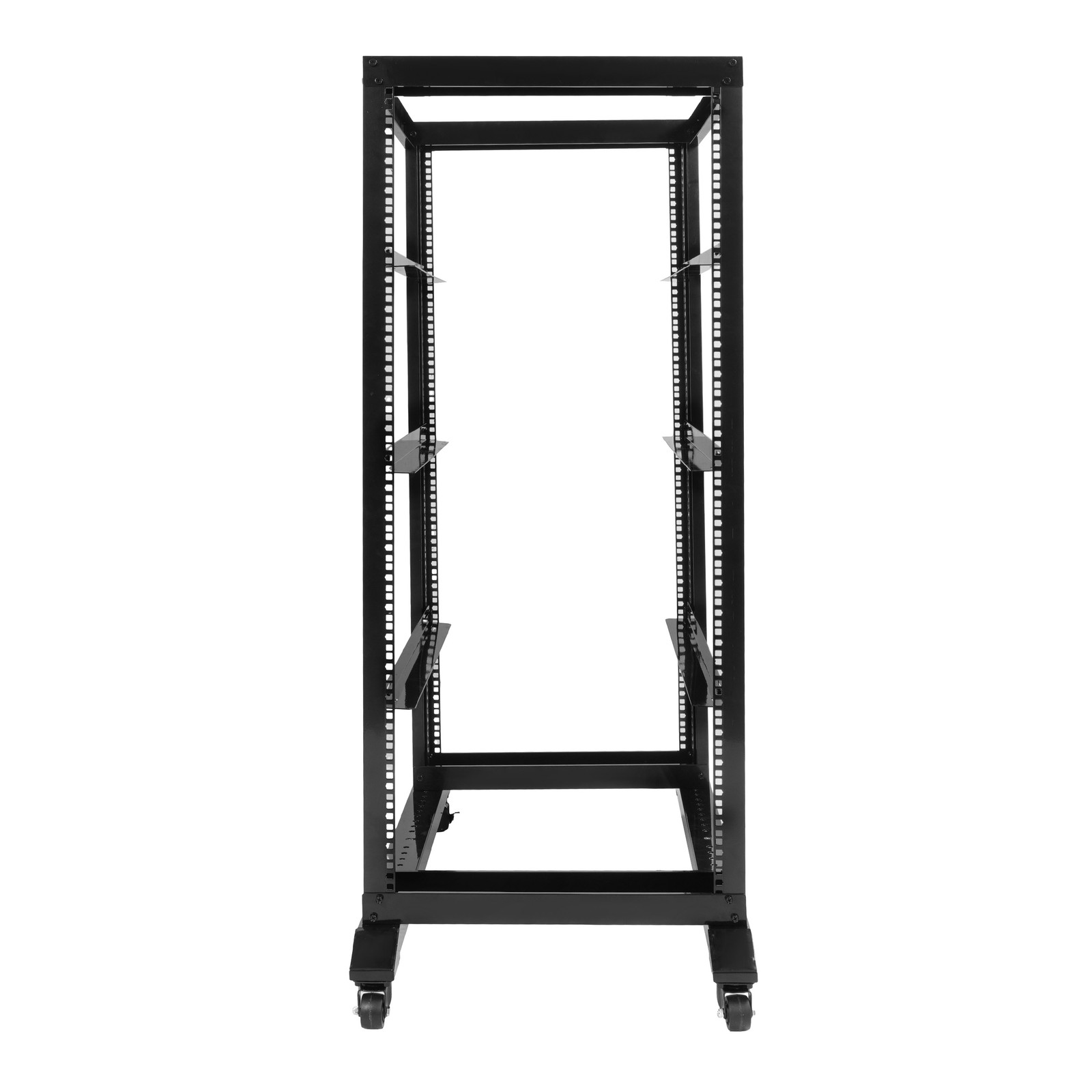 27U 4 Post Open Frame Network Data Server Rack W/ L Rails 22" Adjustable Depth