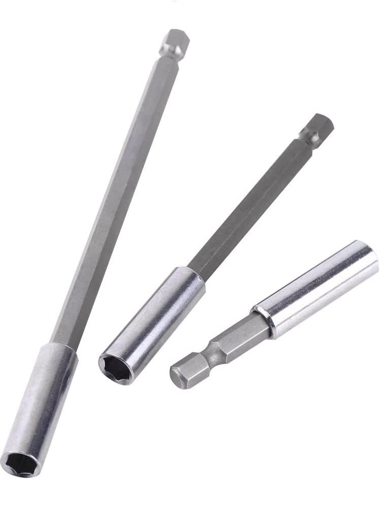 3 Pack Magnetic Drill Bit Fixator Extension 1/4" Hexagonal Shank Quick Release