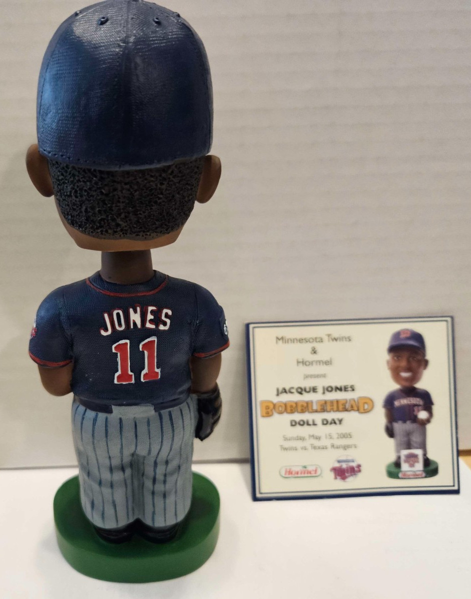 Jacque Jones Bobblehead Minnesota Twins w/Authentication Card & Original Box