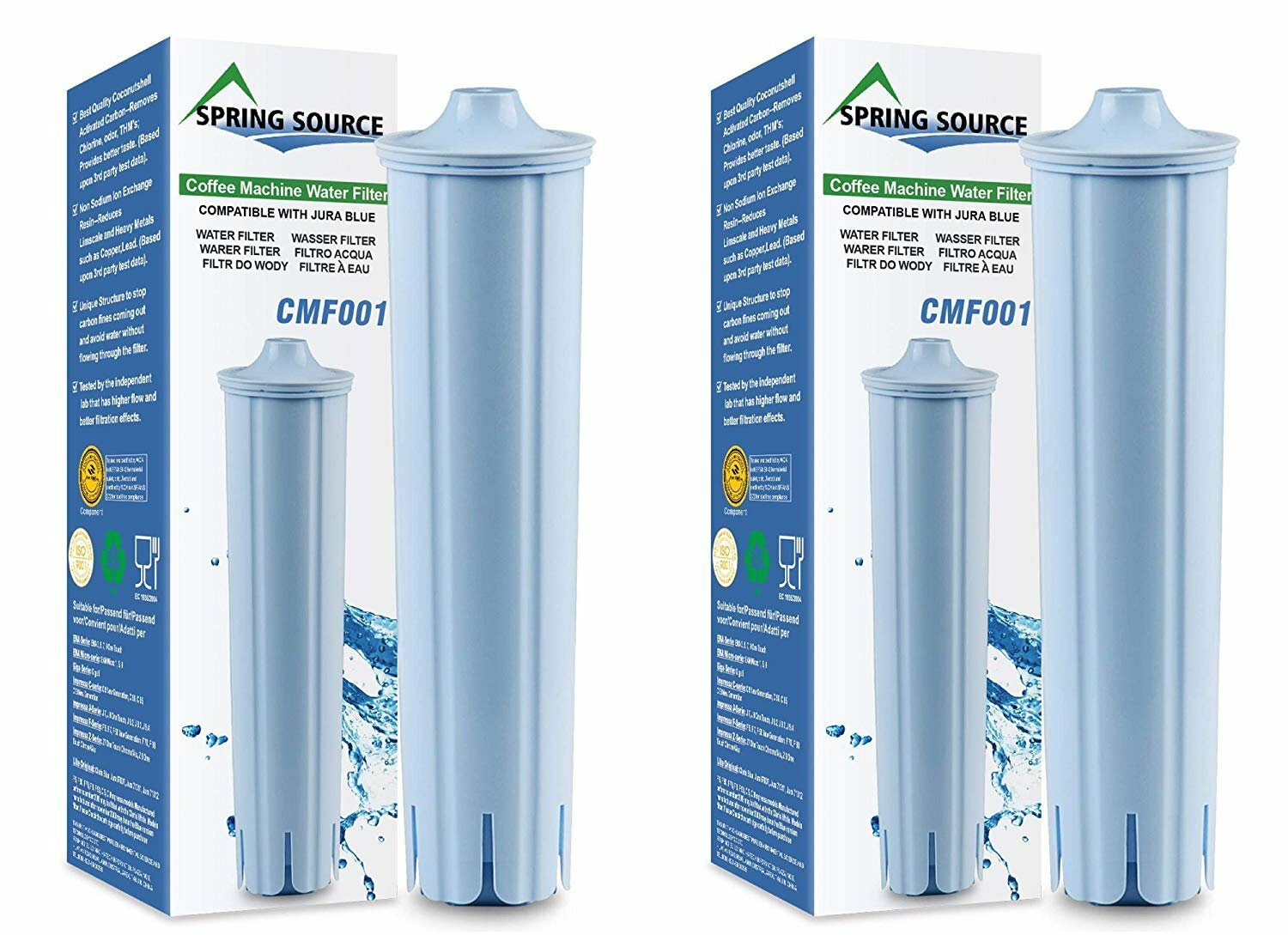2-Pack Spring Source CMF001 Coffee Filter For Jura Clearyl Blue 67879 71445