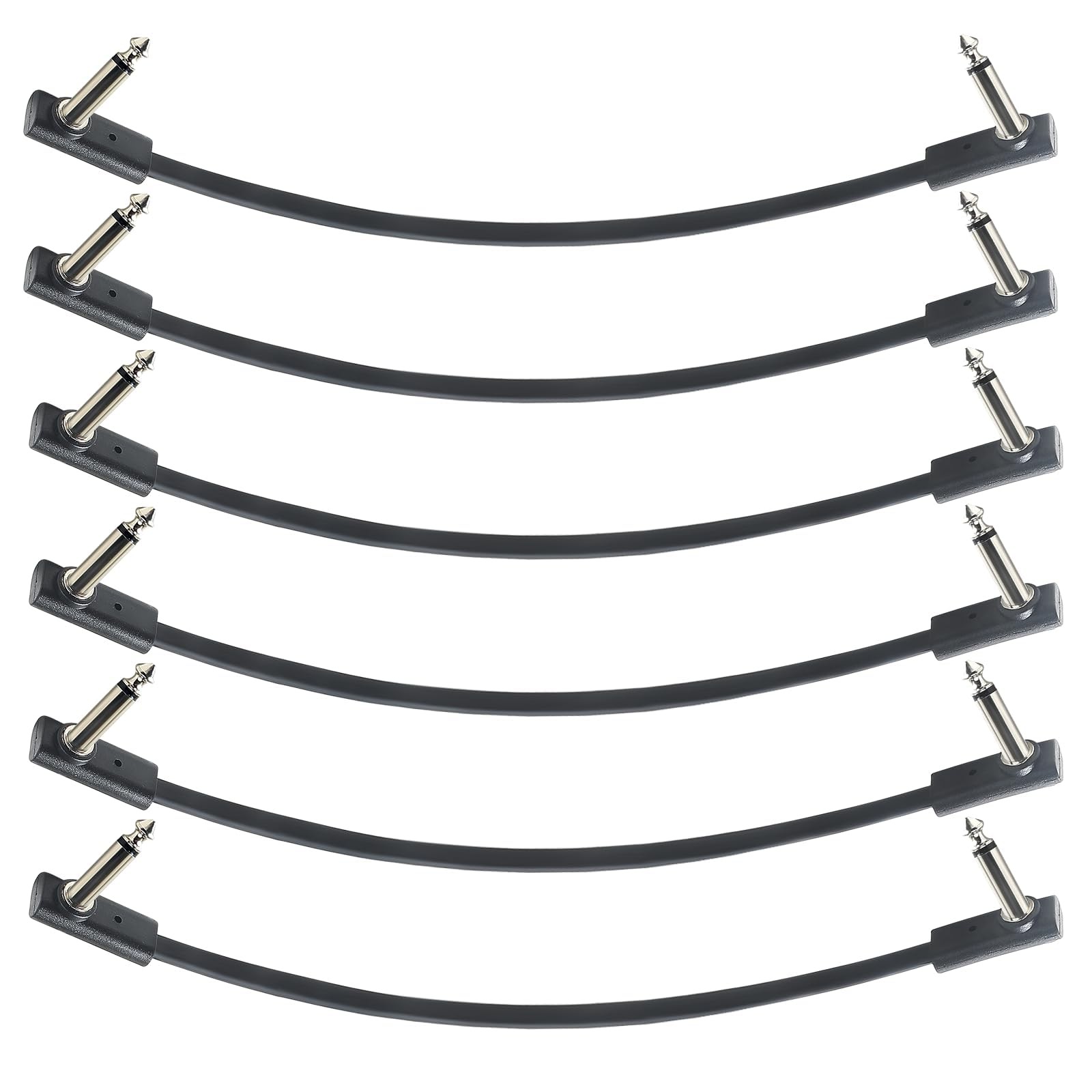 Flat Patch Cables for Guitar Effect Pedal 6 Inch Save Space Clear Sound 1/4" ...