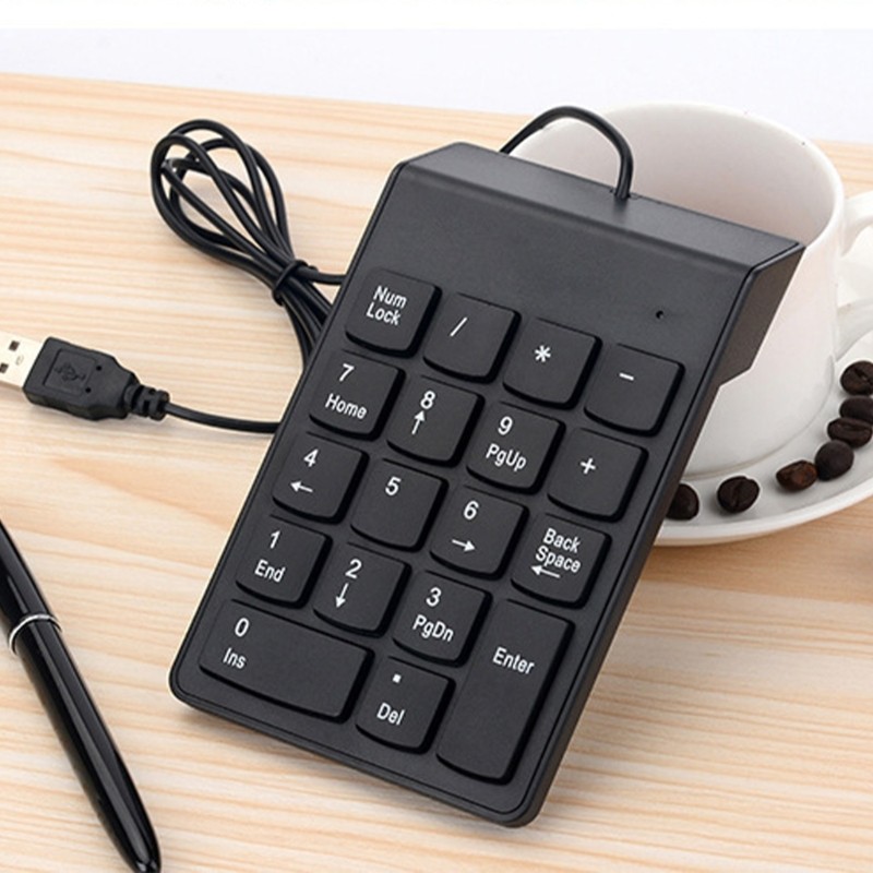 18Keys Corded Keyboard Numeric Keypad With Multimedia Shortcutting And Ergonomic