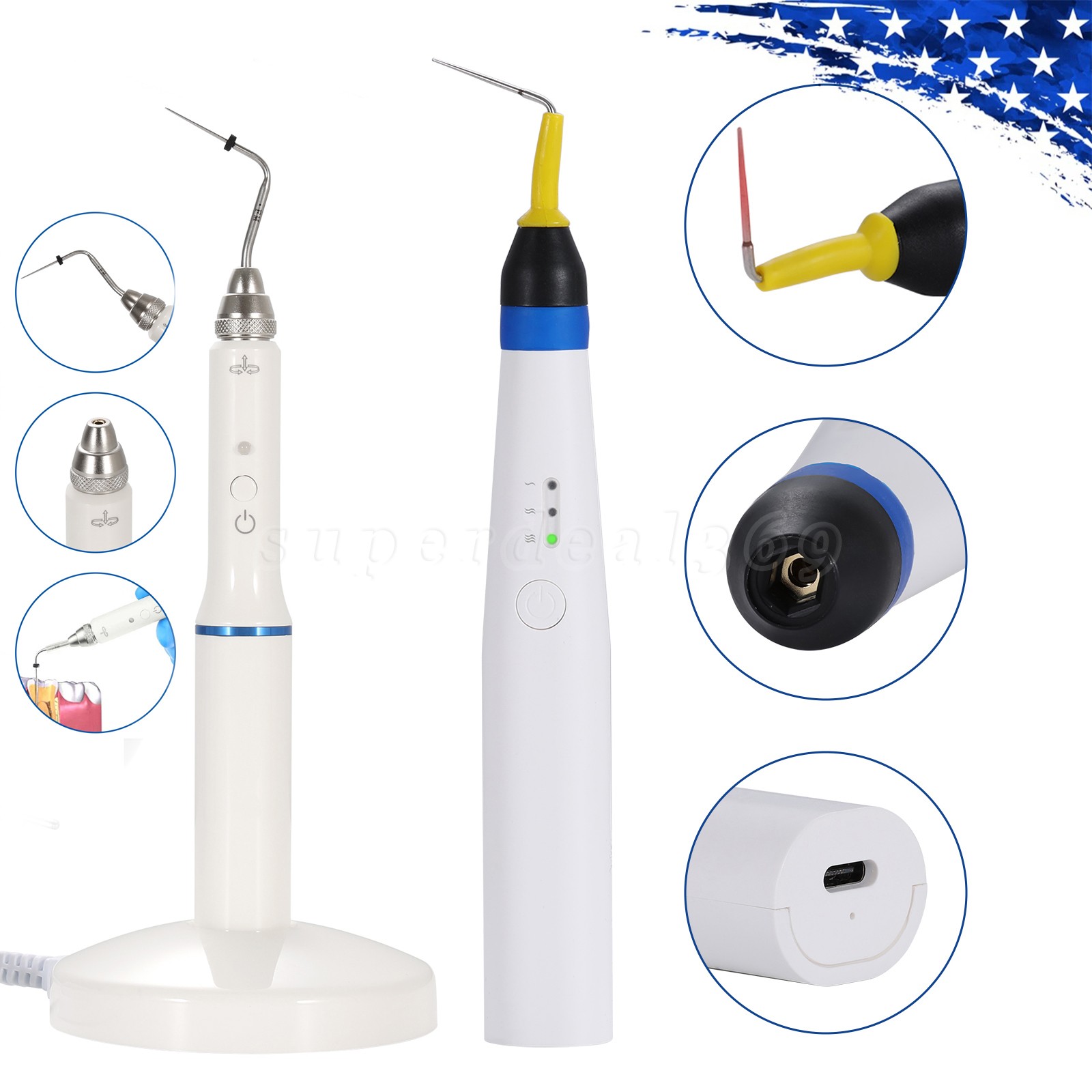 Dental Cordless Gutta Percha Obturation System Endo Heated Pen With 2 Tips 2Type