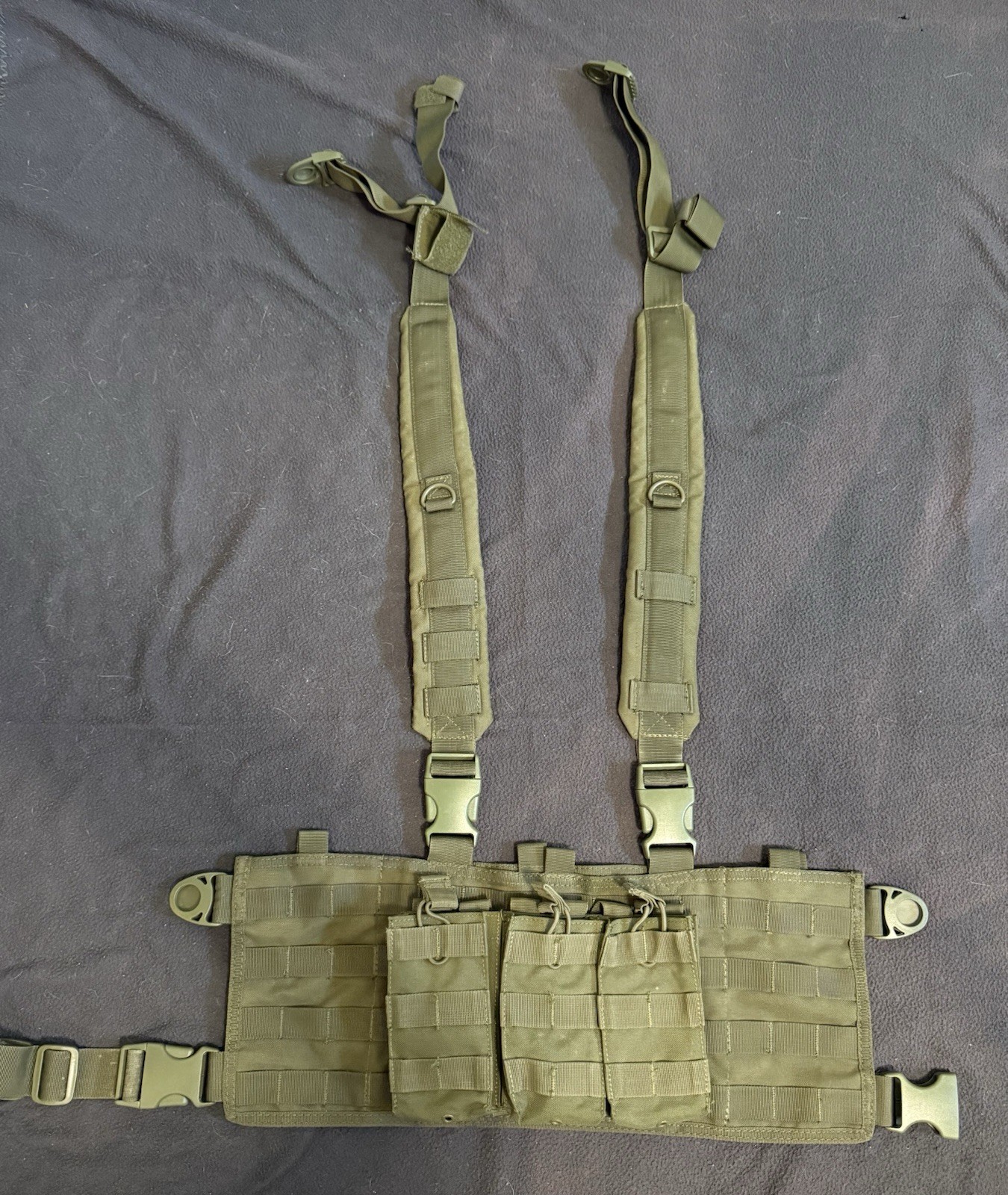 Condor Outdoor OD Green Chest Rig  Tactical Vest MOLLE With Mag Pouch Airsoft