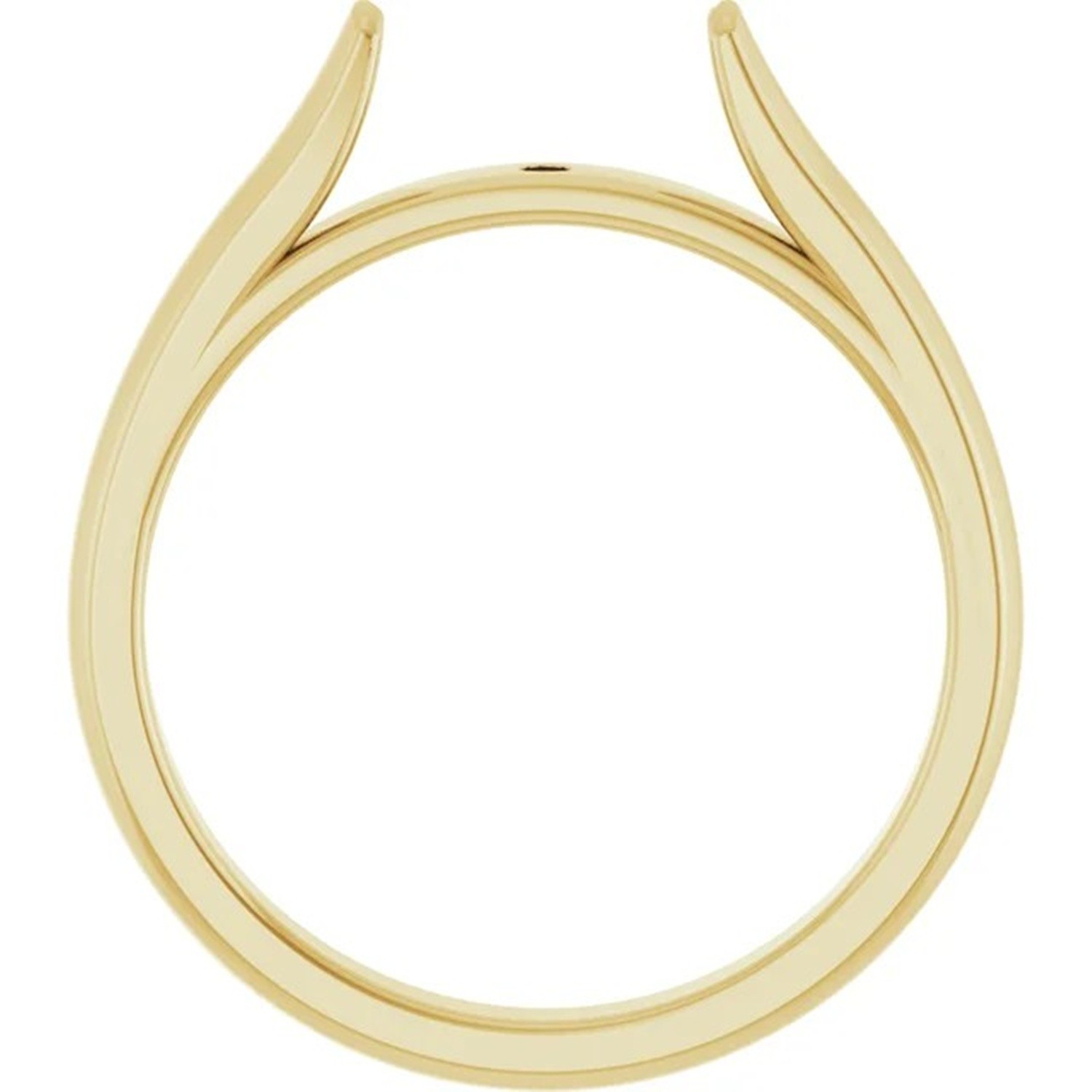 Solitaire Ring Peg Shank Solid 14K Gold Traditional Wide Span Cathedral Design