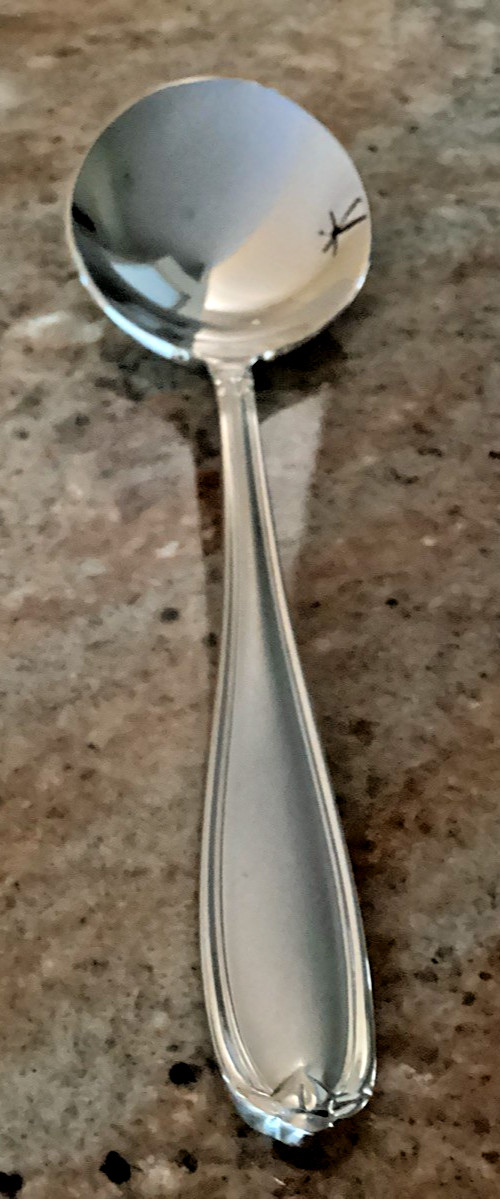 Princess House BARRINGTON Round Soup Spoon Unused 18/10 Stainless Flatware 6 3/4
