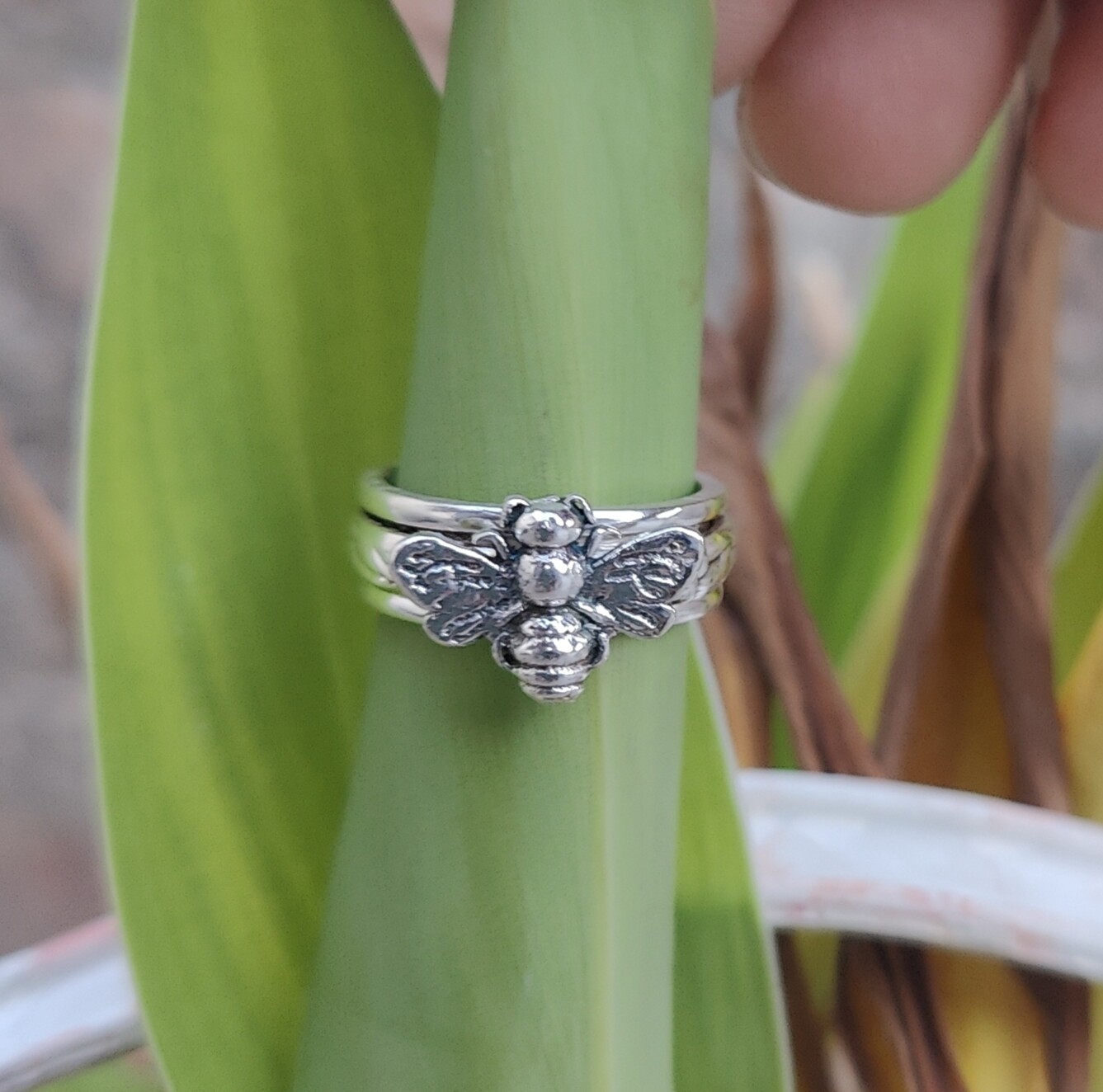 Honeybee 925 Sterling silver Band &Statement Spinner Ring Handmade Ring All Size