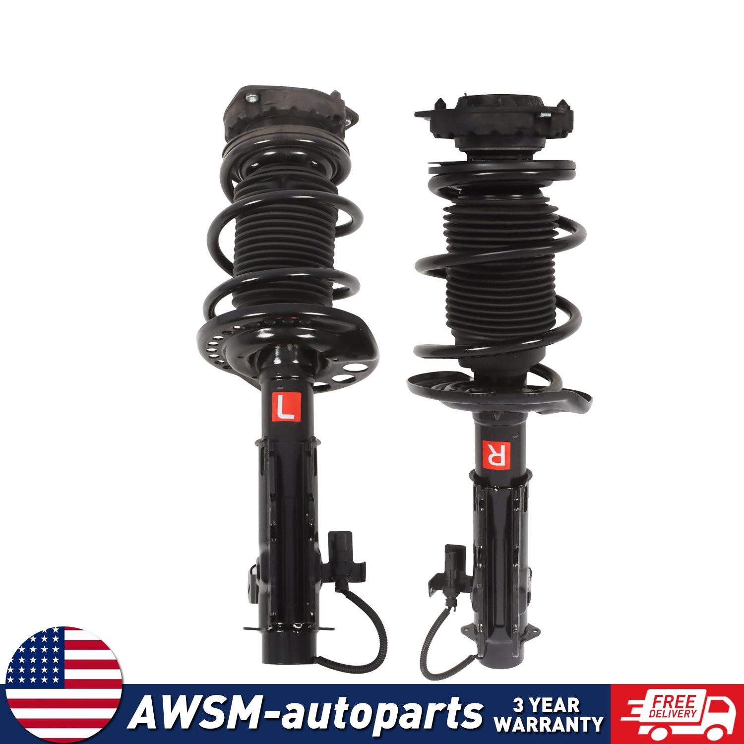 Pair Front Struts Assys w/Electronic For 2016-24 Chevrolet Camaro 85649816
