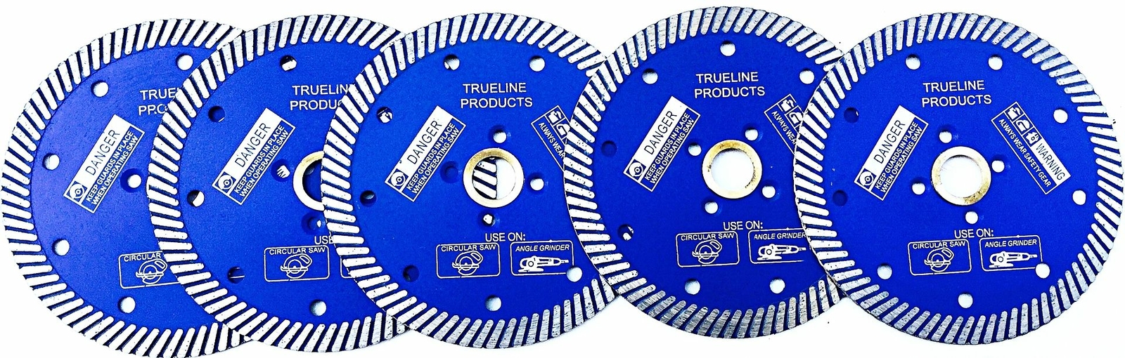 5 Inch Diamond Turbo Saw Blade Granite, Concrete, Tile, Stone, Construction 5pk