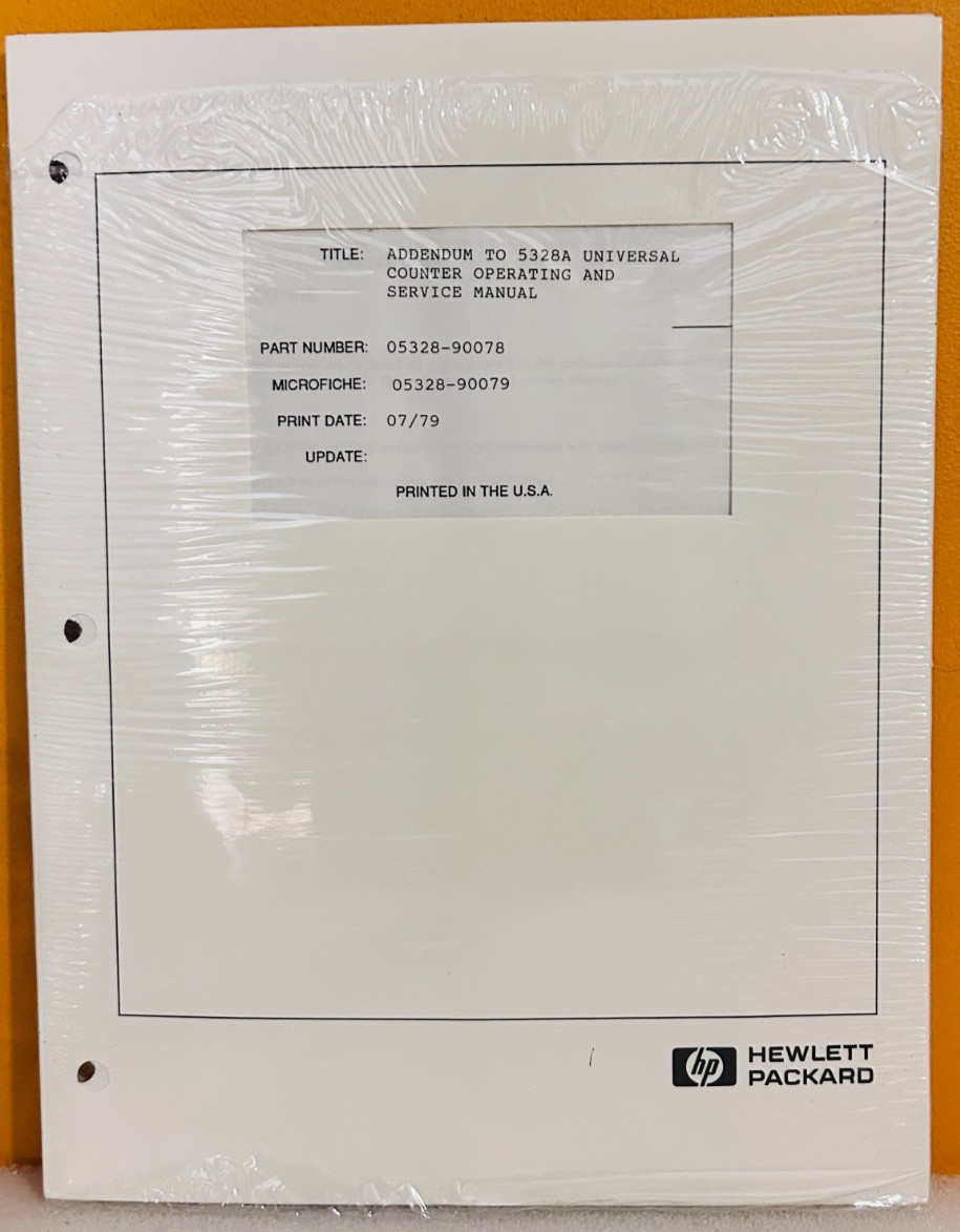HP 05328-90078 1979 Addendum to 5328A Universal Counter Oper & Service Manual.