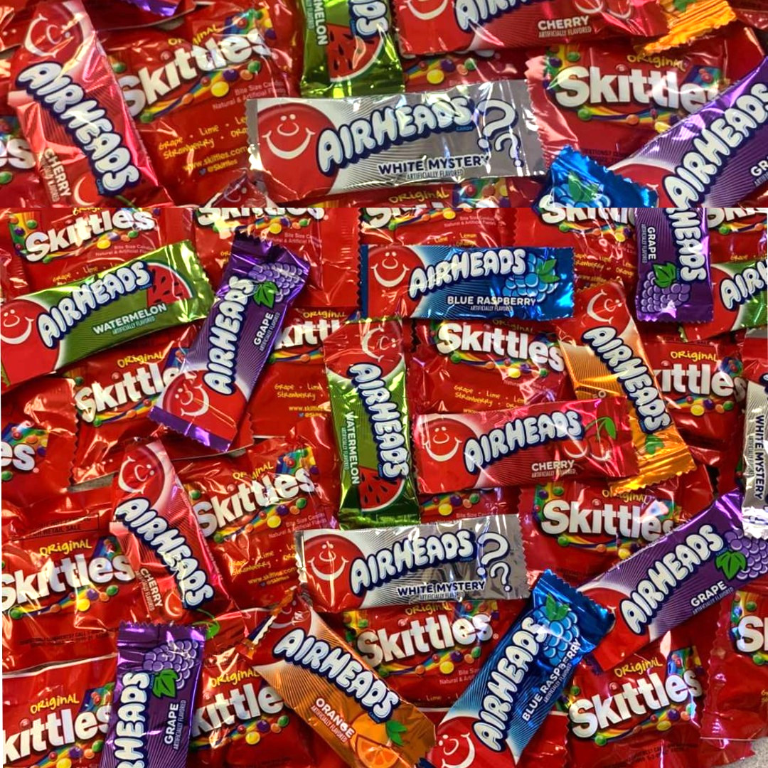 Airheads Assorted Candy & Skittles Original Fun Size Mix – Bulk 1LB / 2LB / 3LB