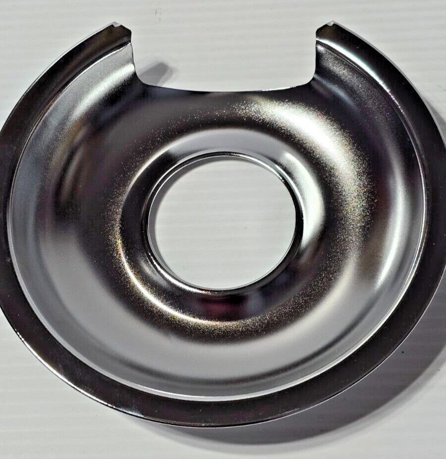 Camco 00423 Hinge 6" Reflector Stove Top Range Drip PAN, Chrome, Fit GE/Hotpoint