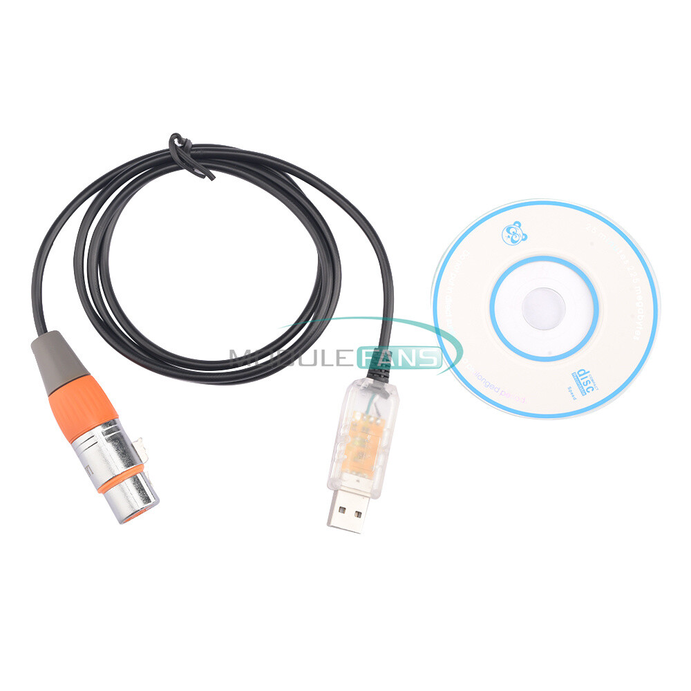 USB to DMX Interface Adapter Cable Stage Light PC DMX512 Controller Dimmer