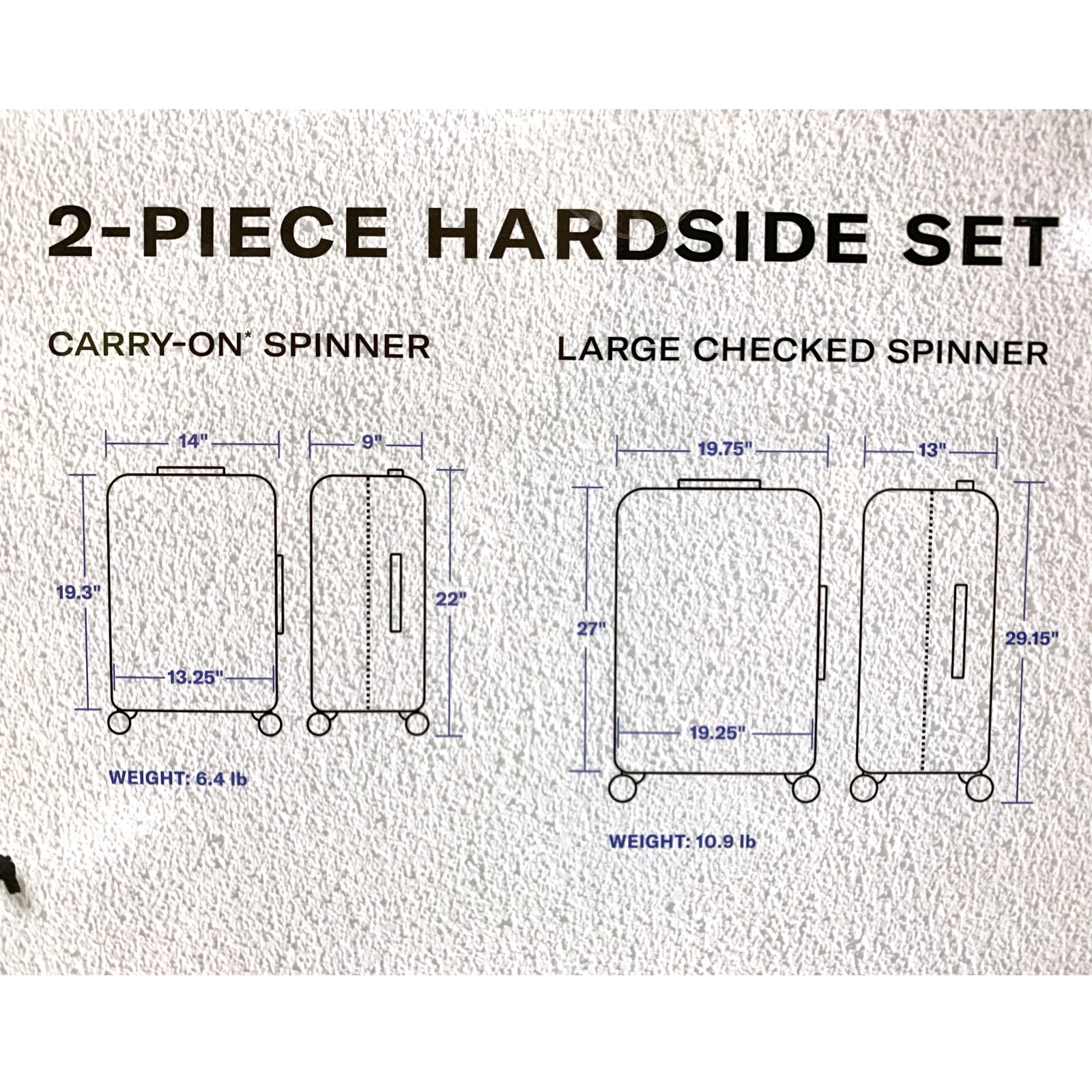 Samsonite Ridgeway II 2-Piece Hardside Set, Checked & Carry-On Spinners, Silver