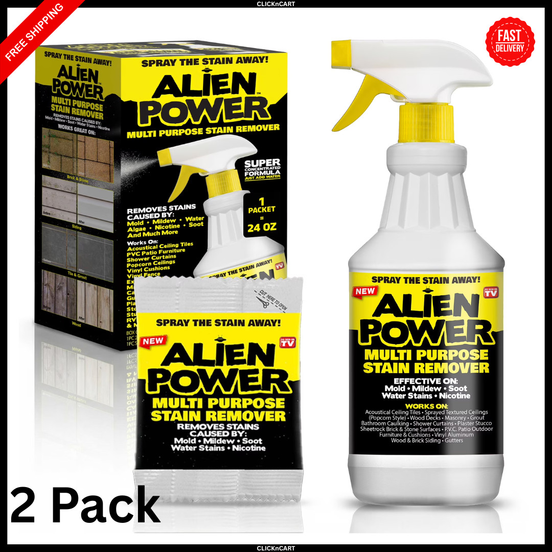 Alien Power Stain Remover Kit –Mold & Algae Cleaner with Spray Bottle ( 2-Pack )