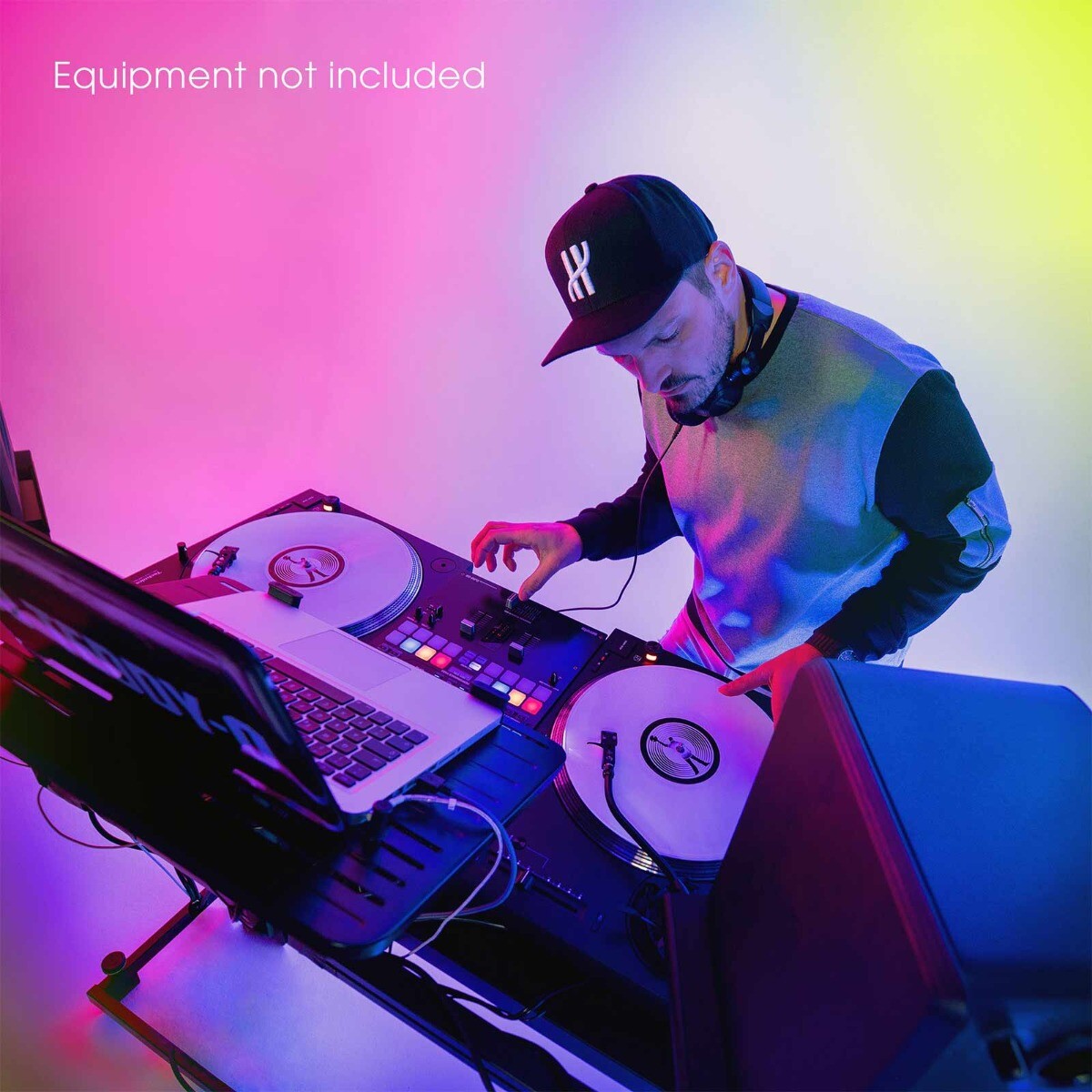 Gravity FDJT 01 DJ Studio Adjustable Desk w Flexible Loudspeaker & Laptop Tray