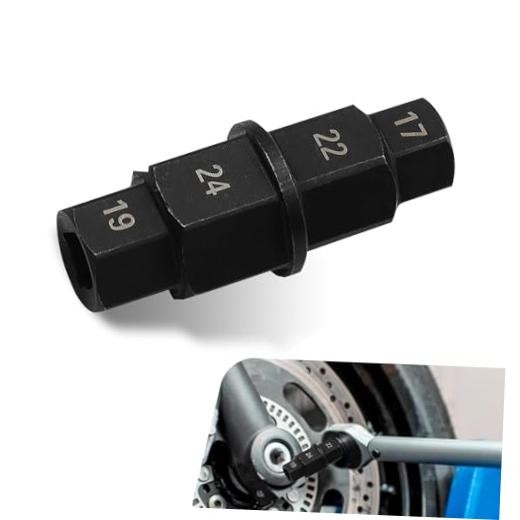 Motorcycle Axle Nut Tool, Front Axle Removal Wrench, Heavy Duty 17mm 19mm Black