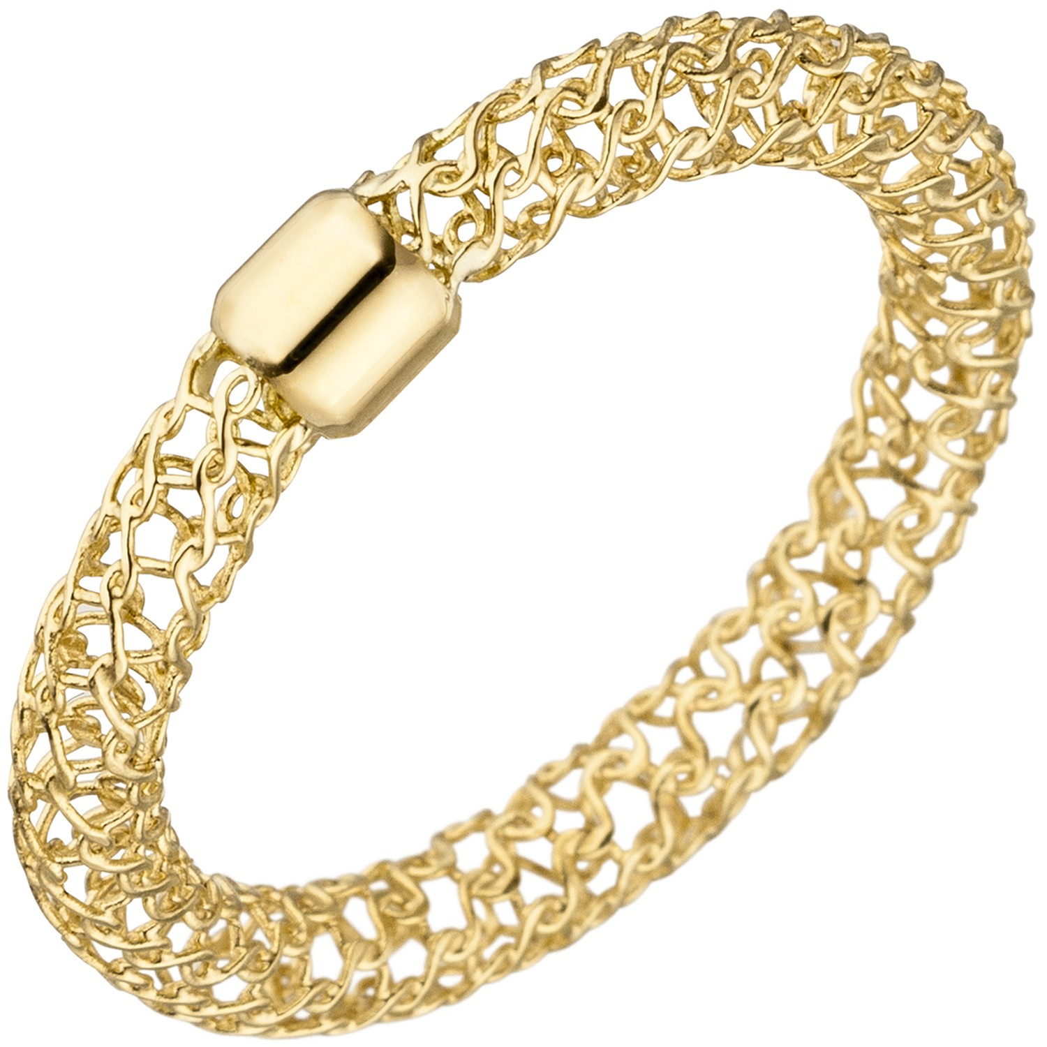 Jobo ladies' ring braided 750 gold yellow gold ring with braid RW: 60