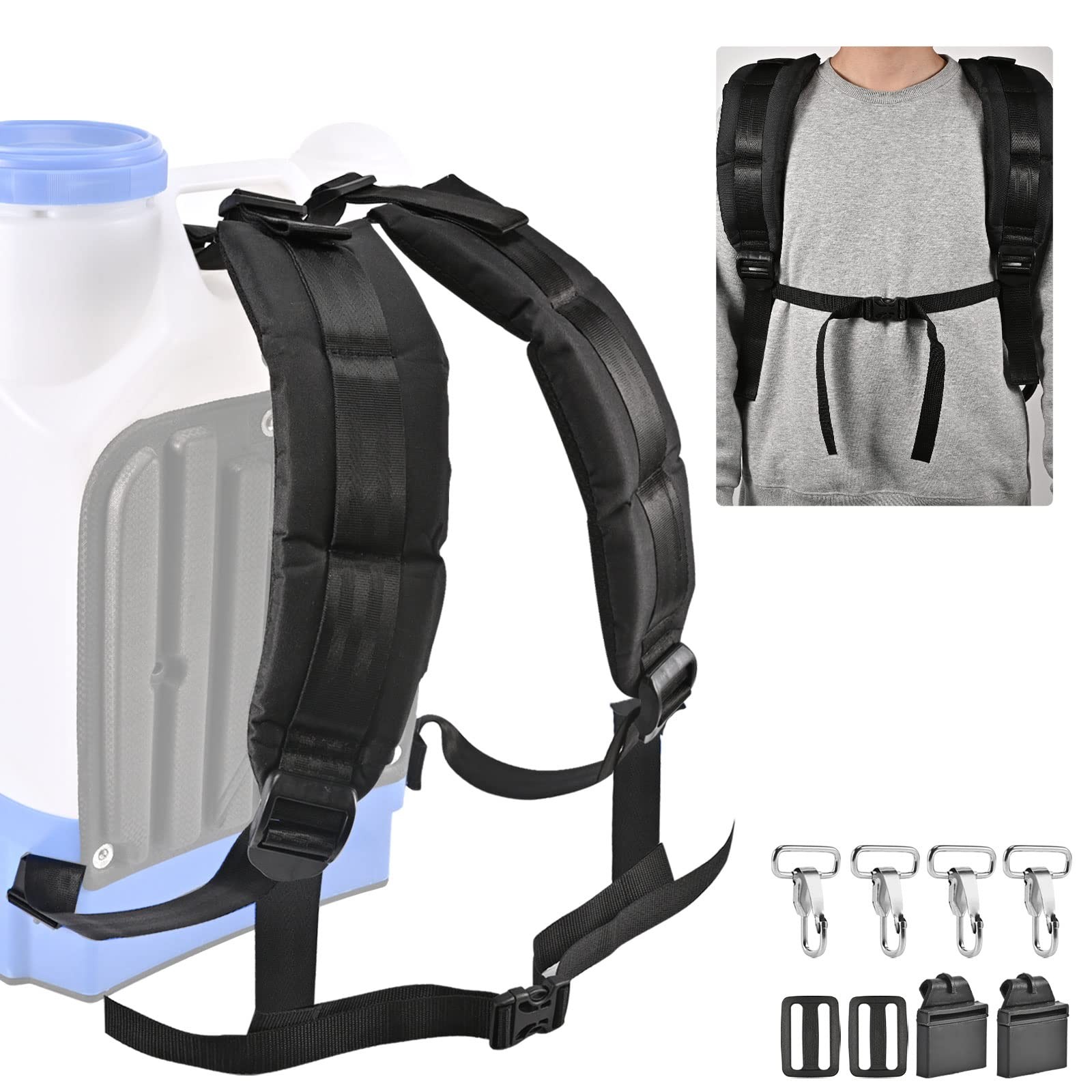 WOEKBON Backpack Sprayer Replacement Straps Adjustable, Black