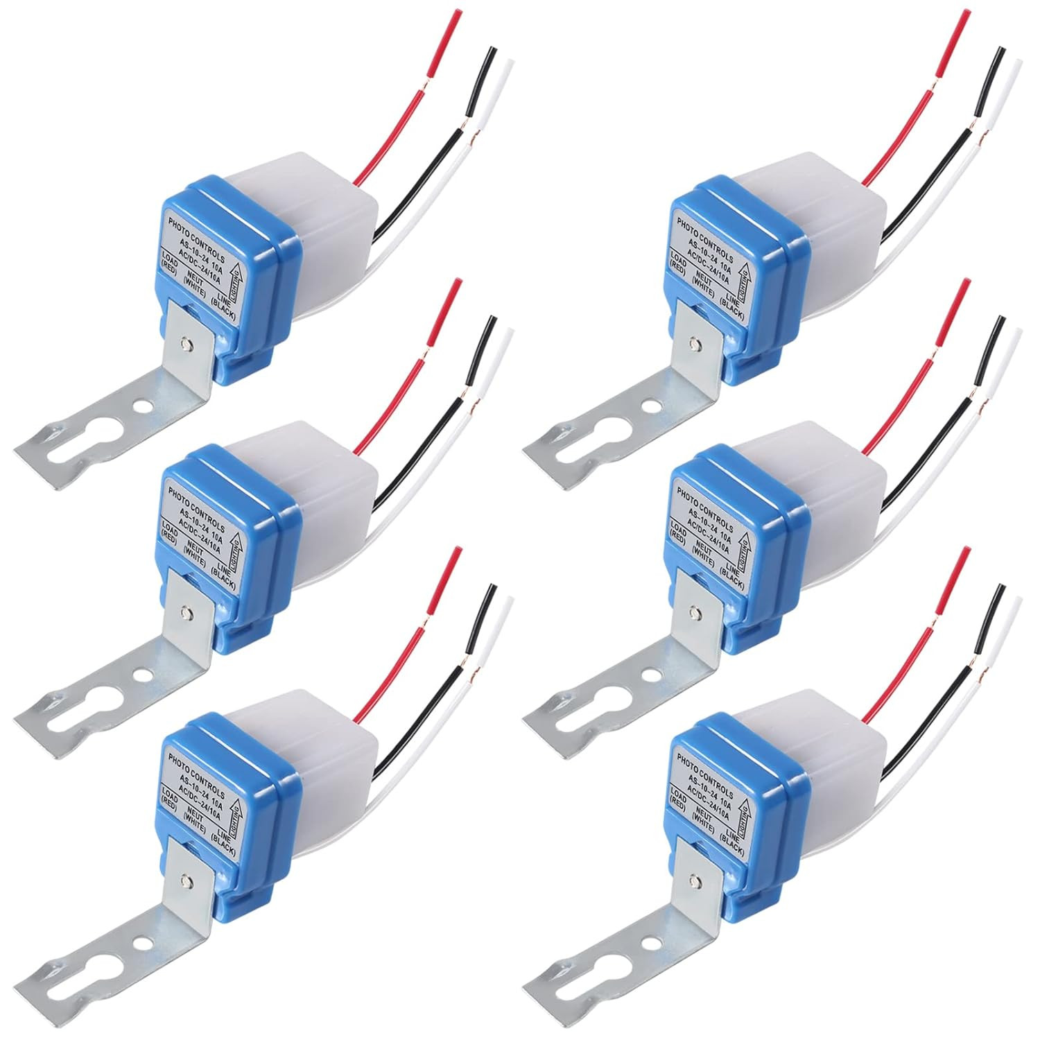 6Pcs 24V Photocell Switch 10A Auto On/Off Light Sensor Switch Automatic Photoswi