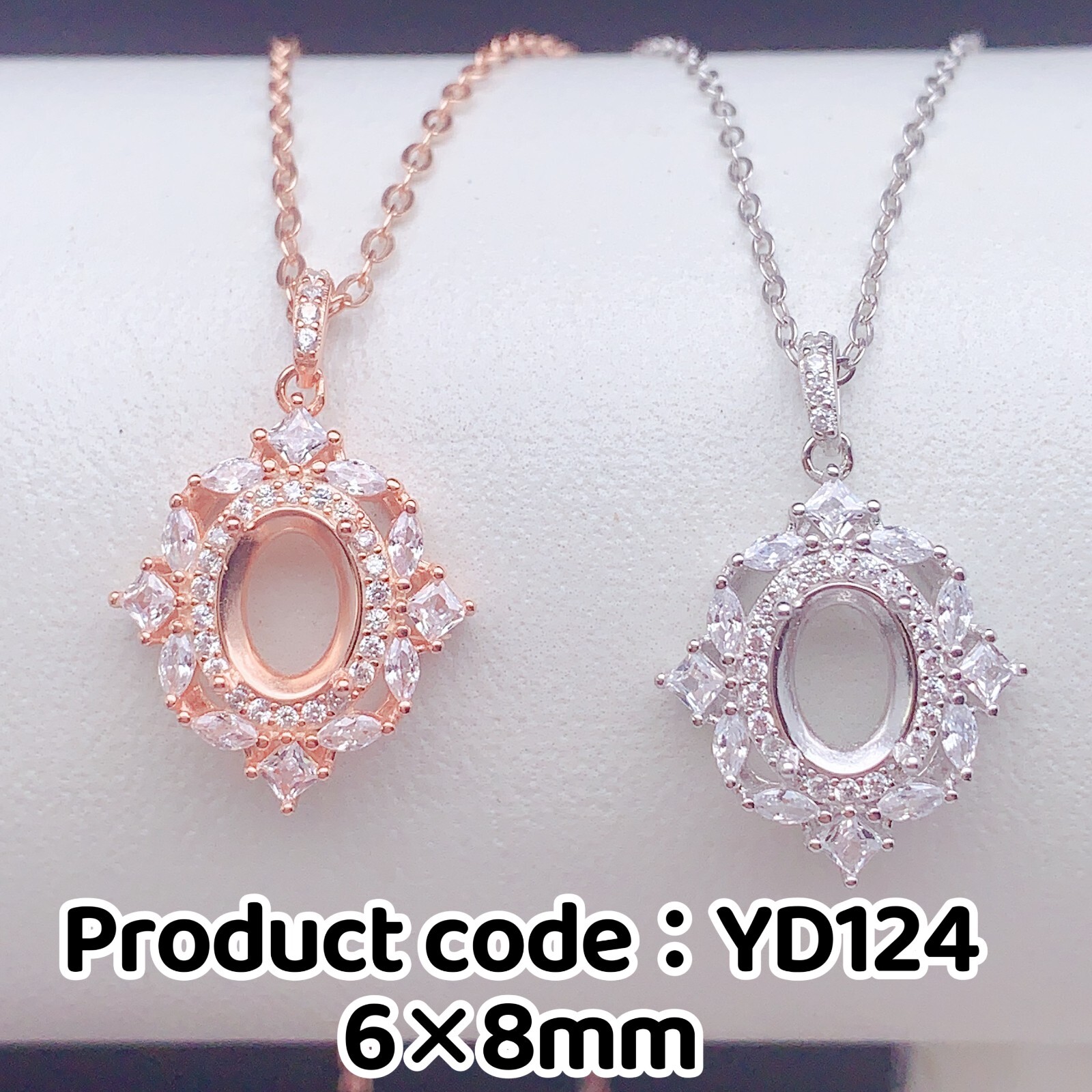 Silver 925 pendant empty setting, DIY blank setting YD124