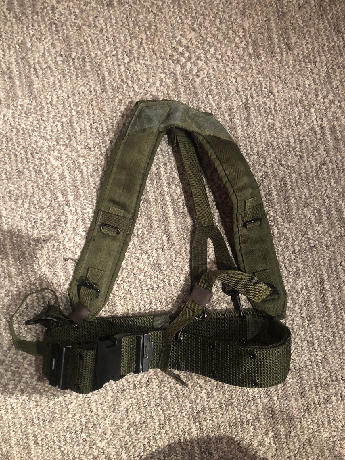 Military Surplus Belt And Harness duct tape glue stains noted