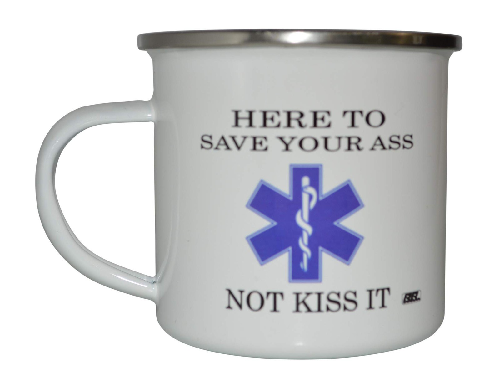 Rogue River Tactical EMT EMS Here To Save Camp Mug Enamel Camping Coffee Cup ...