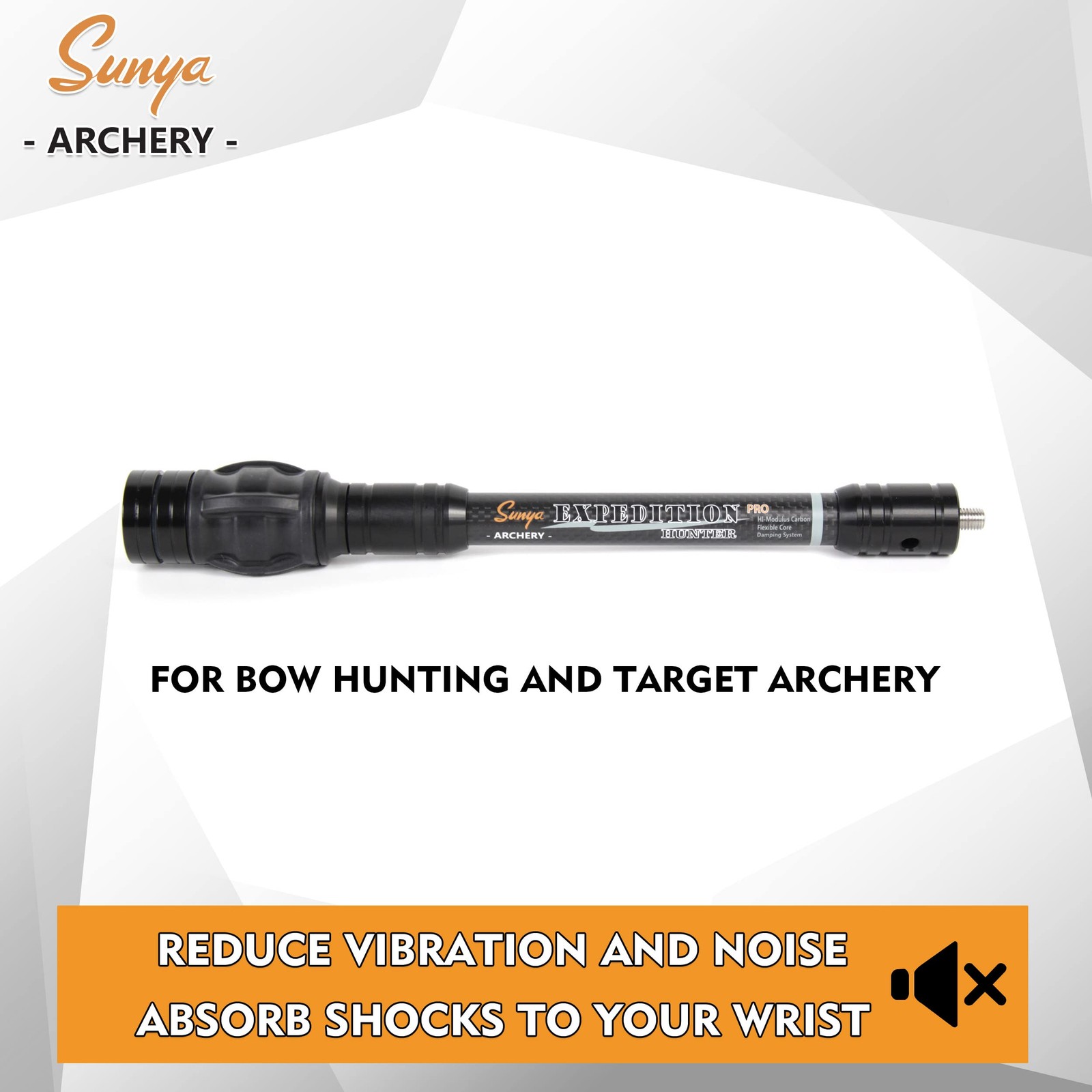 SUNYA Archery Stabilizer for Compound Bow, Carbon Fiber 8", Black 8"