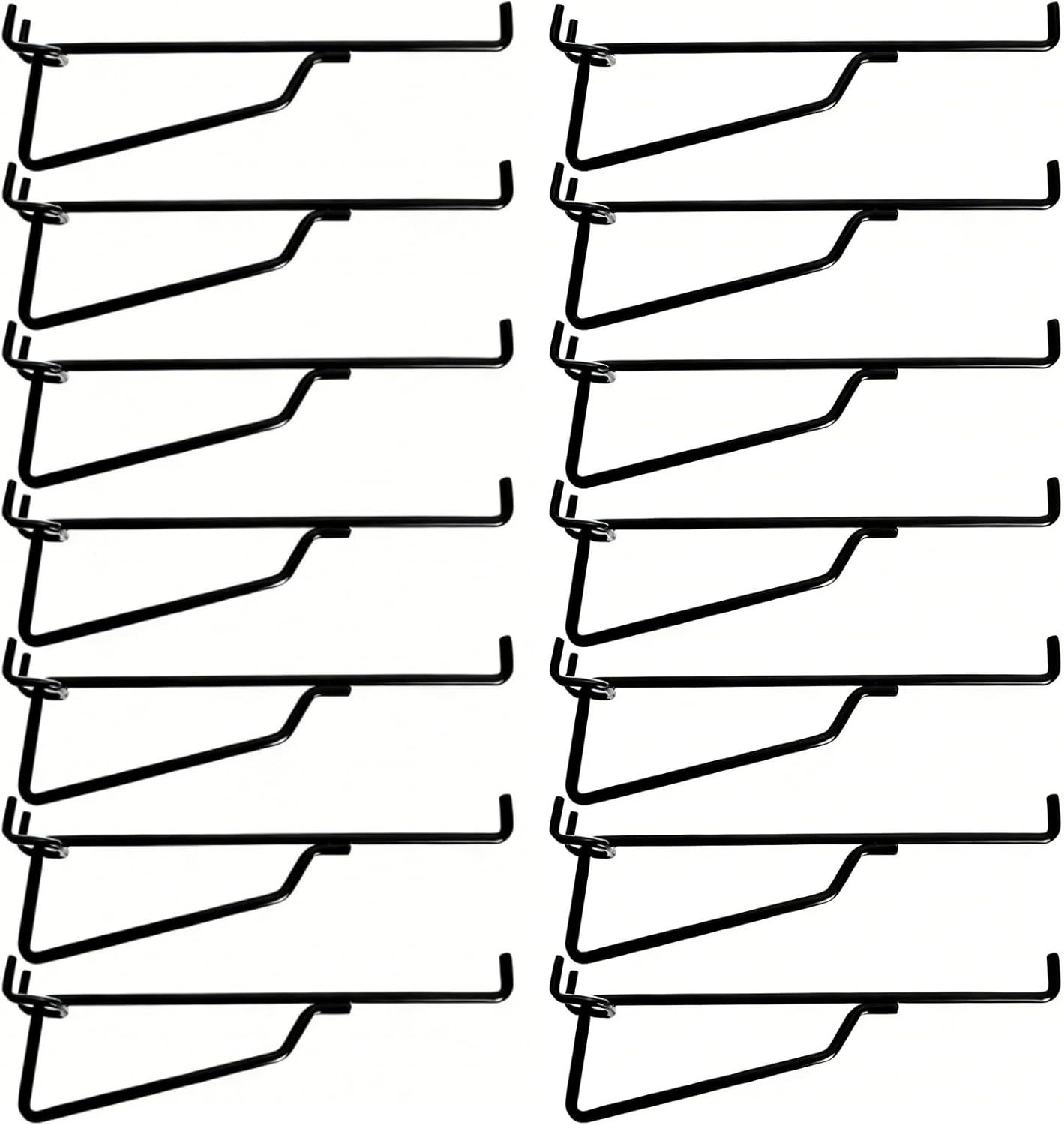 14 Pieces Pegboard Shelf Hooks, 8 Inch Black Metal Peg Board Brackets, 1/4 Inch