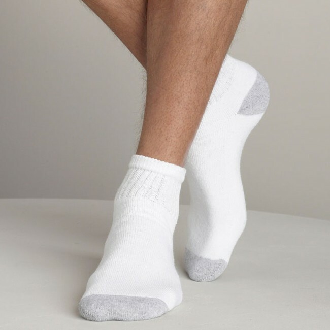 6 / 12 Pairs Big Mens Extended Size 12-16 Soft Cotton Blend White Ankle Socks US