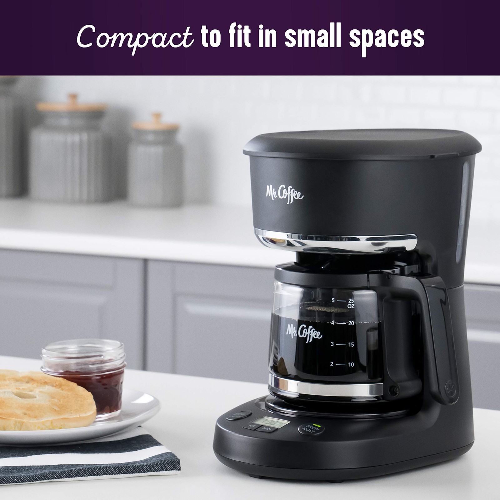 Mr. Coffee Programmable Maker 5 Cups with 5-Cup, Black