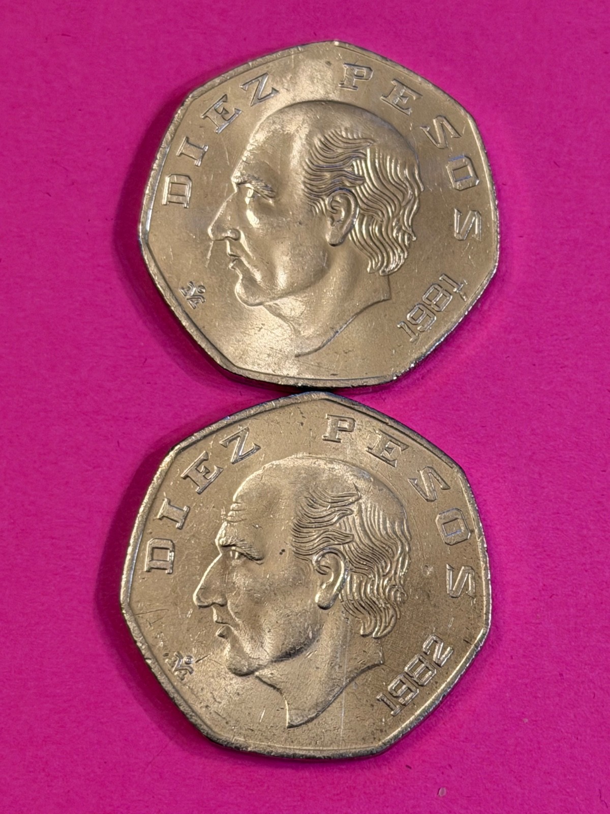 COIN MEXICO 1981-1982 DIEZ PESOS  FREE SHIPPING