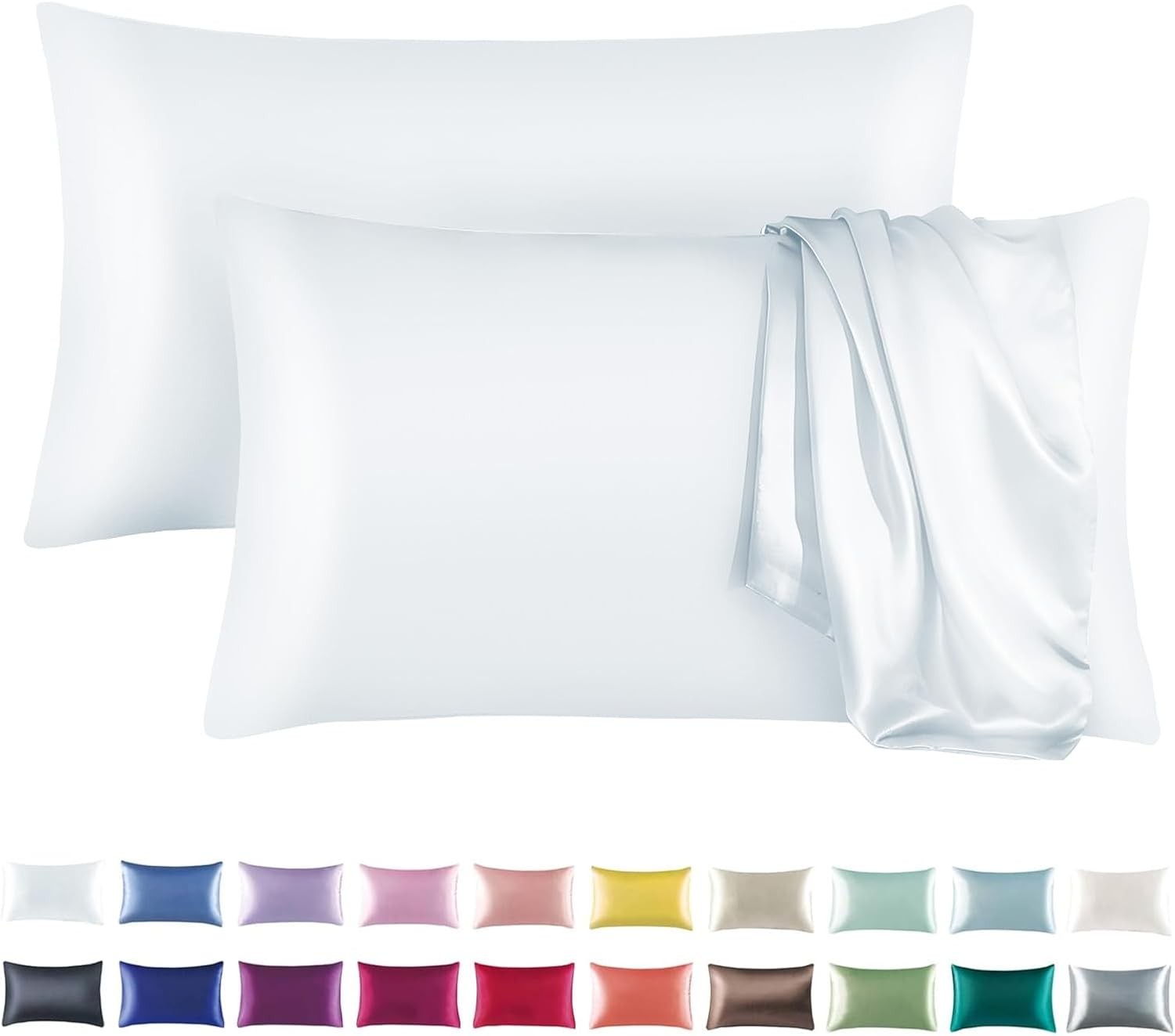 Satin Pillowcase Set for Hair & Skin Care – Cooling, Hypoallergenic, Anti-Frizz,