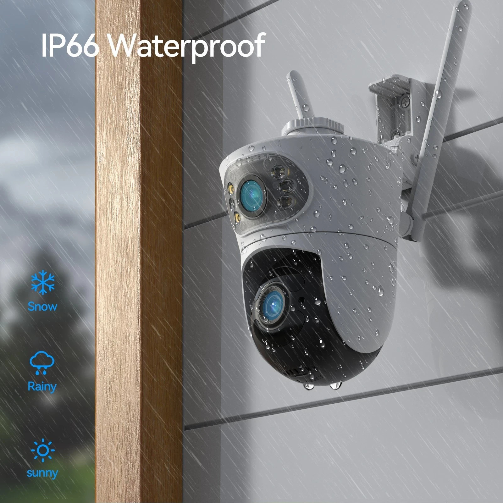 Security Camera Dual Lens Wireless WiFi PTZ for Home Security Auto Tracking