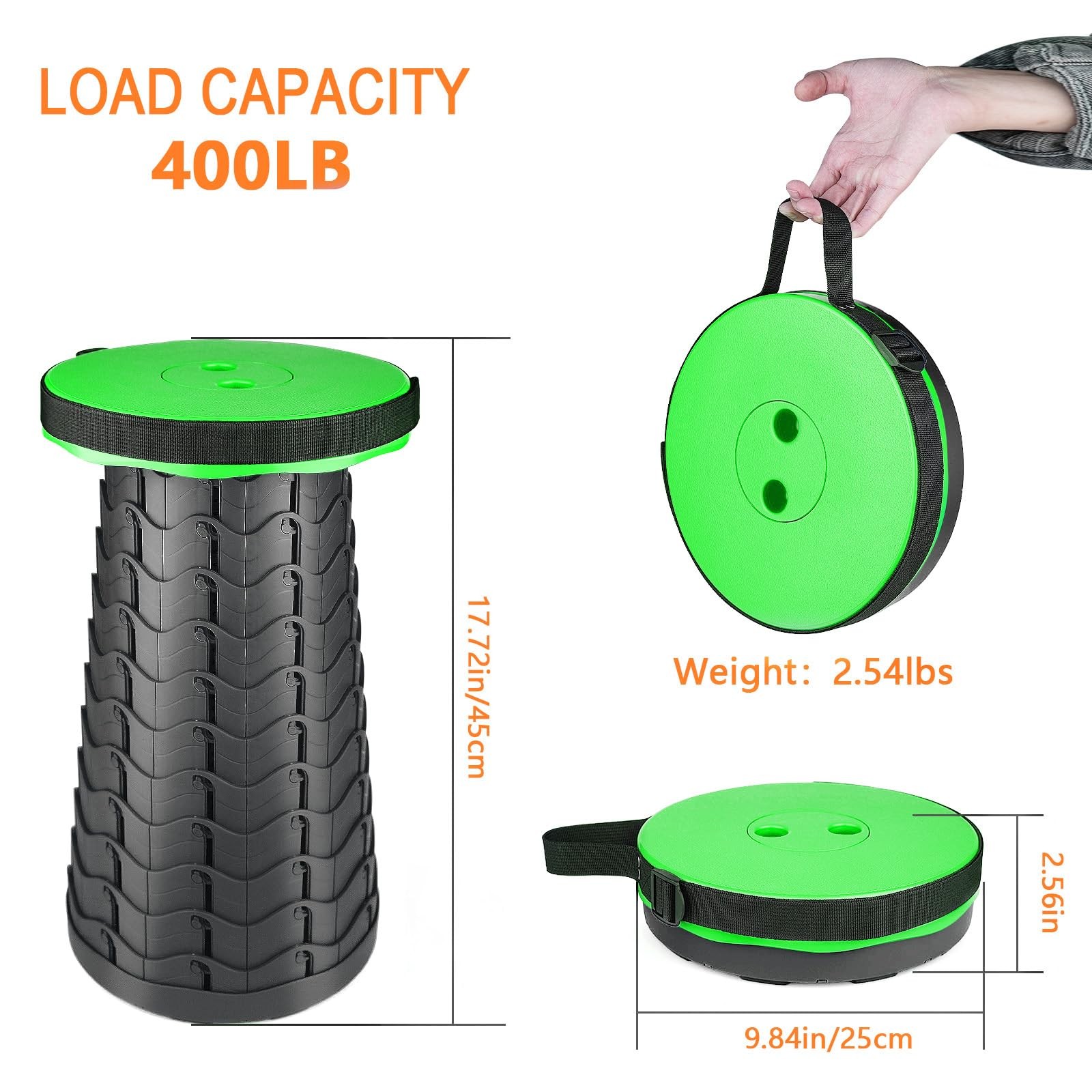 Boreeman Upgraded Height: 2.56 - 17.72 Inches, Width: 9.84 Green