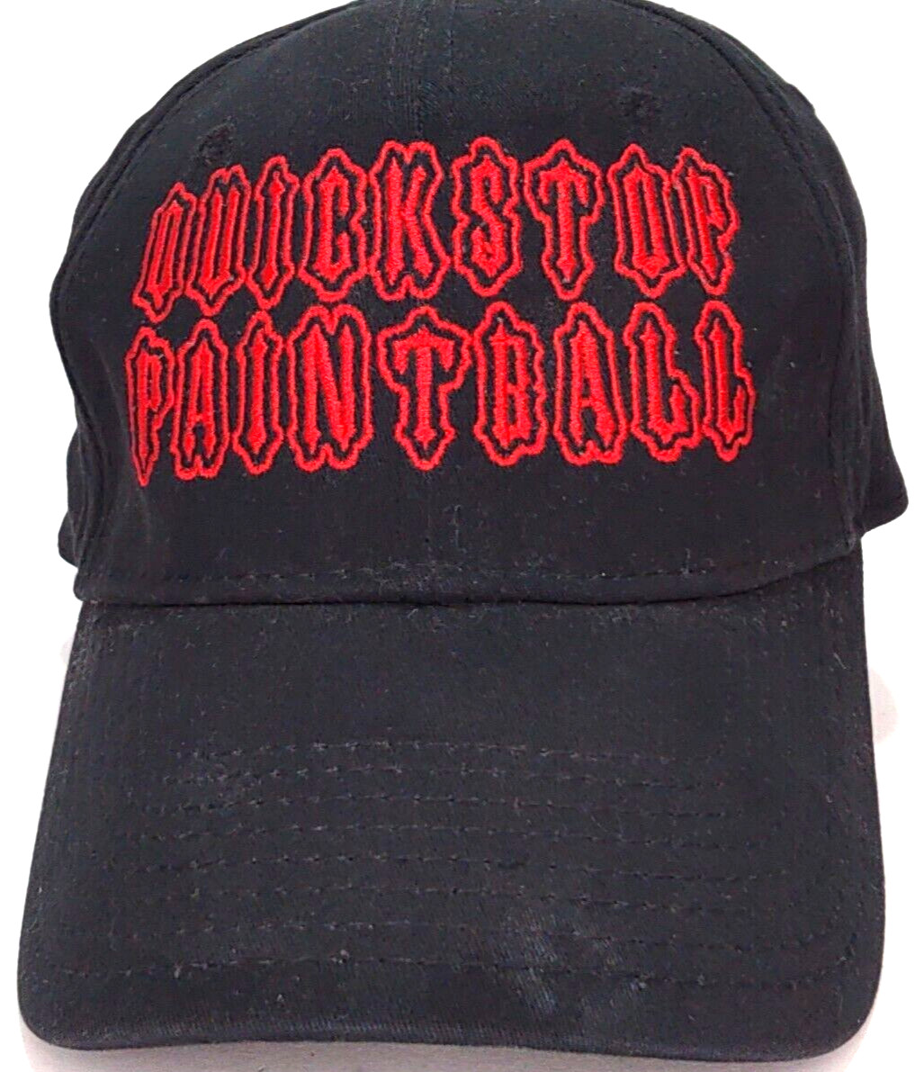 QUICKSTOP Paintball A-Flex Baseball Hat Size Unisex Adult S/M Black Minor Stains